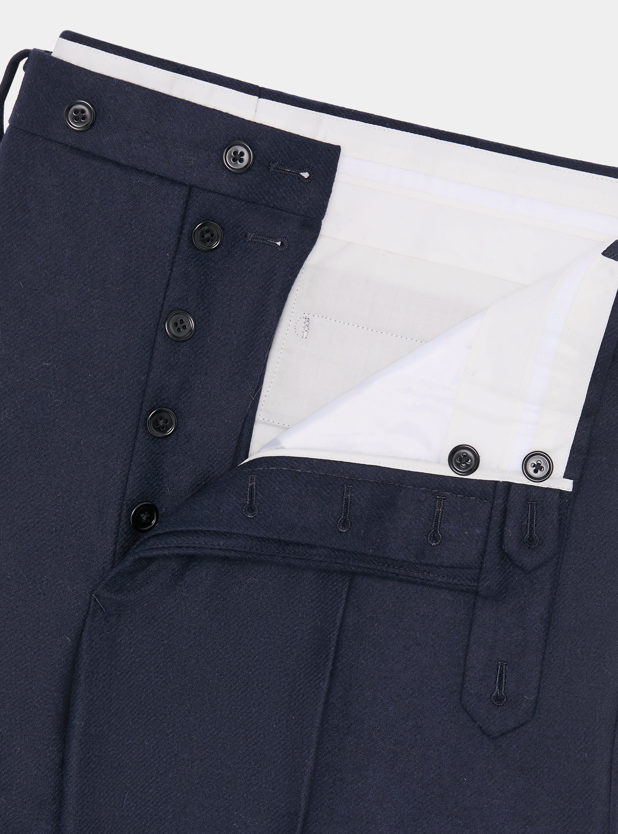 Pantaloni con pince in flanella, BLU NAVY