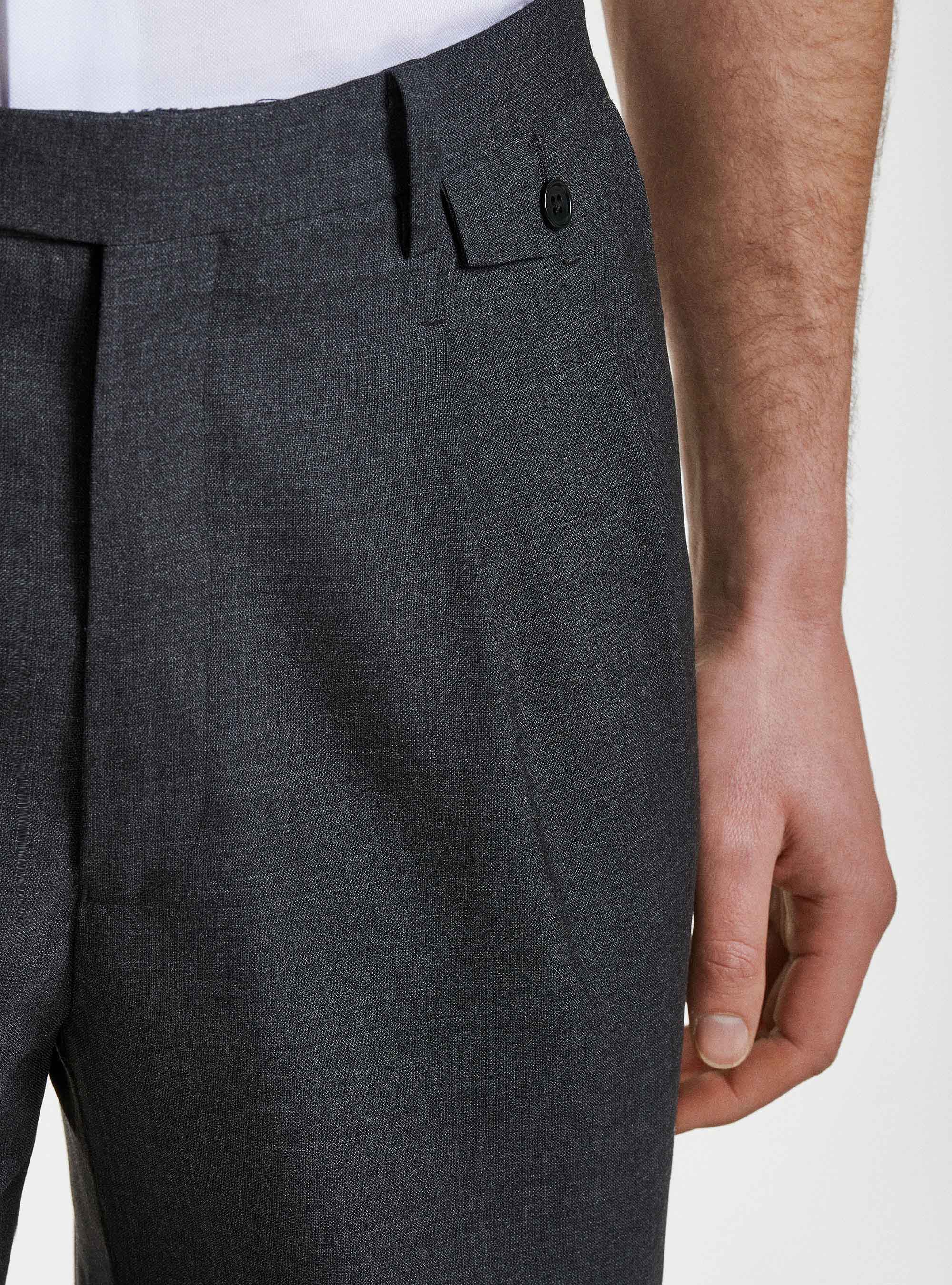 Pantaloni con pinces in pura lana Vitale Barberis Canonico, ASFALTO