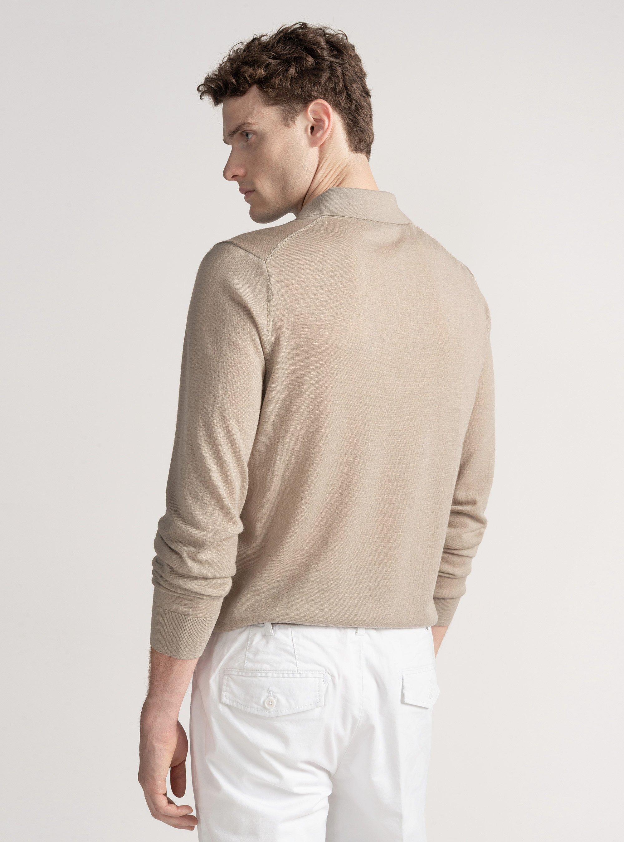 Polo de lana merina extrafina, ARENA