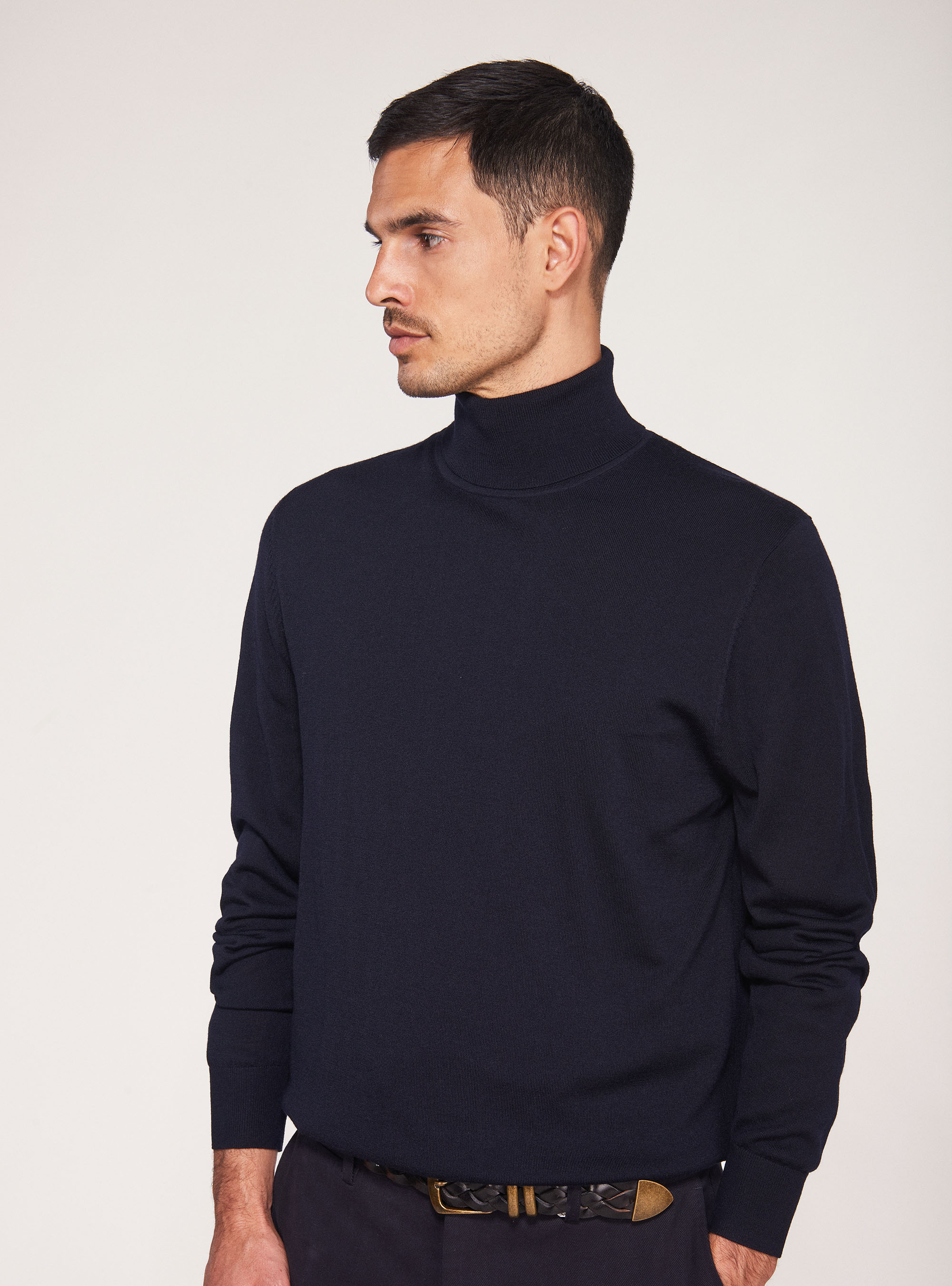 Dolcevita in lana merino, BLU NAVY