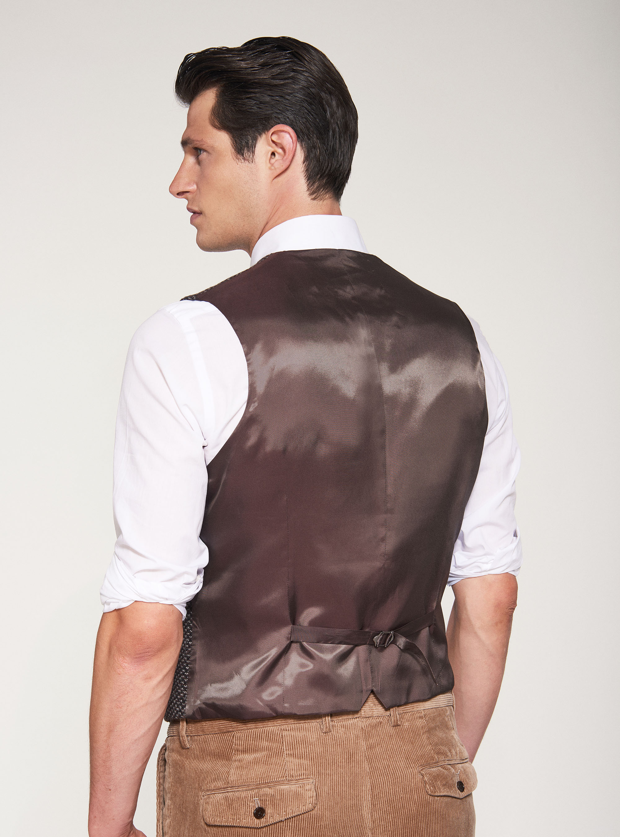 Patterned wool waistcoat, MULTICOLOR