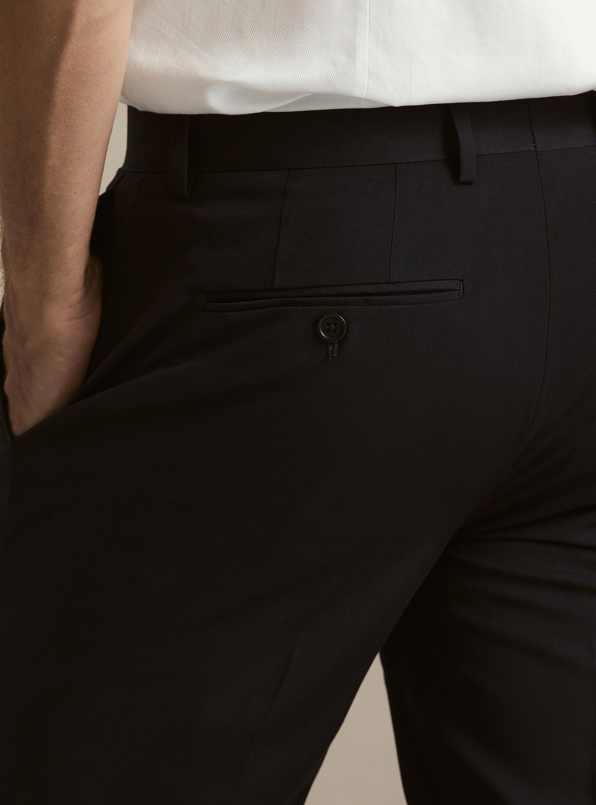 Slim fit classic suit trousers, NAVY BLUE