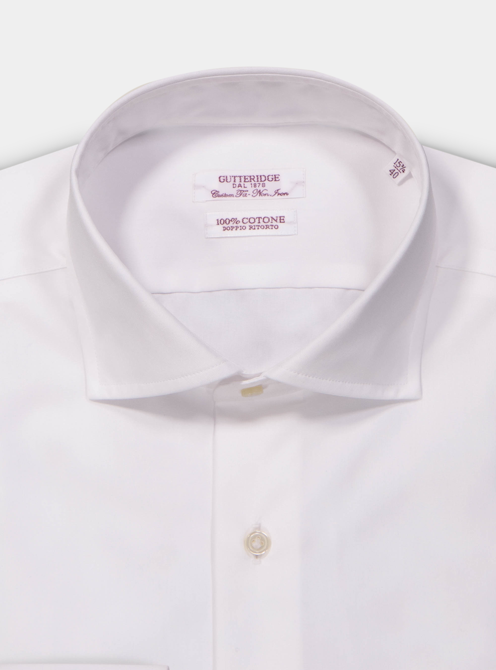 Camicia comfort fit classica in fil a fil di cotone no iron, BIANCO