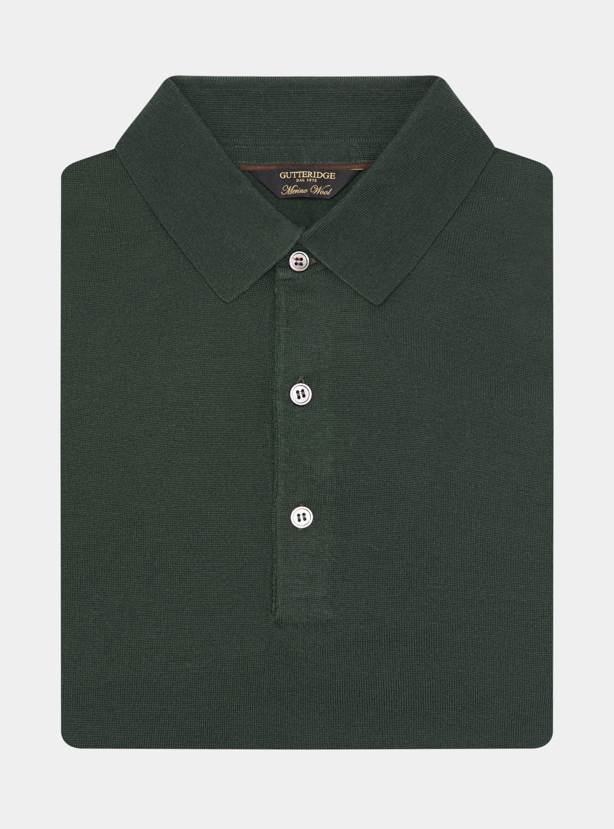 Extrafine merino wool knit polo shirt, MILITARE 0609C