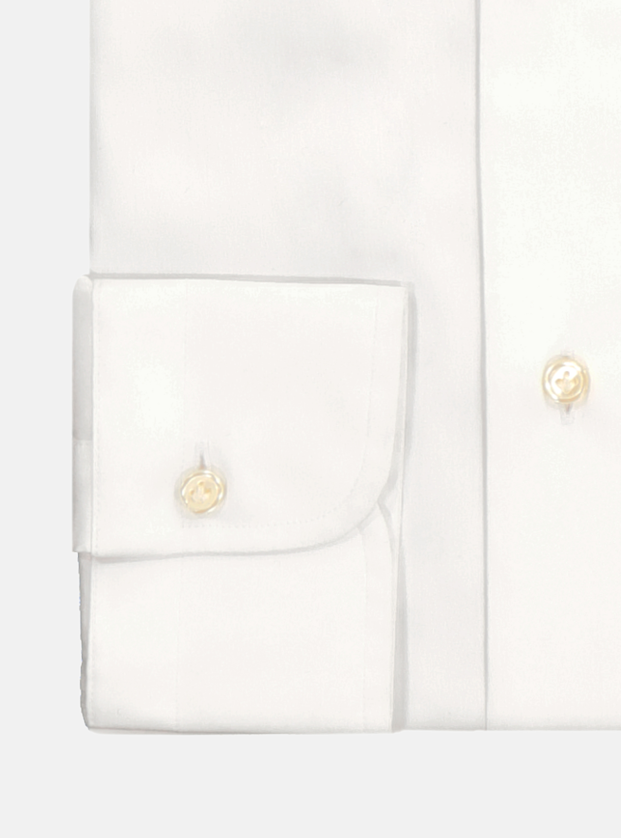 Camicia in cotone popeline stretch con collo francese semiaperto, BIANCO