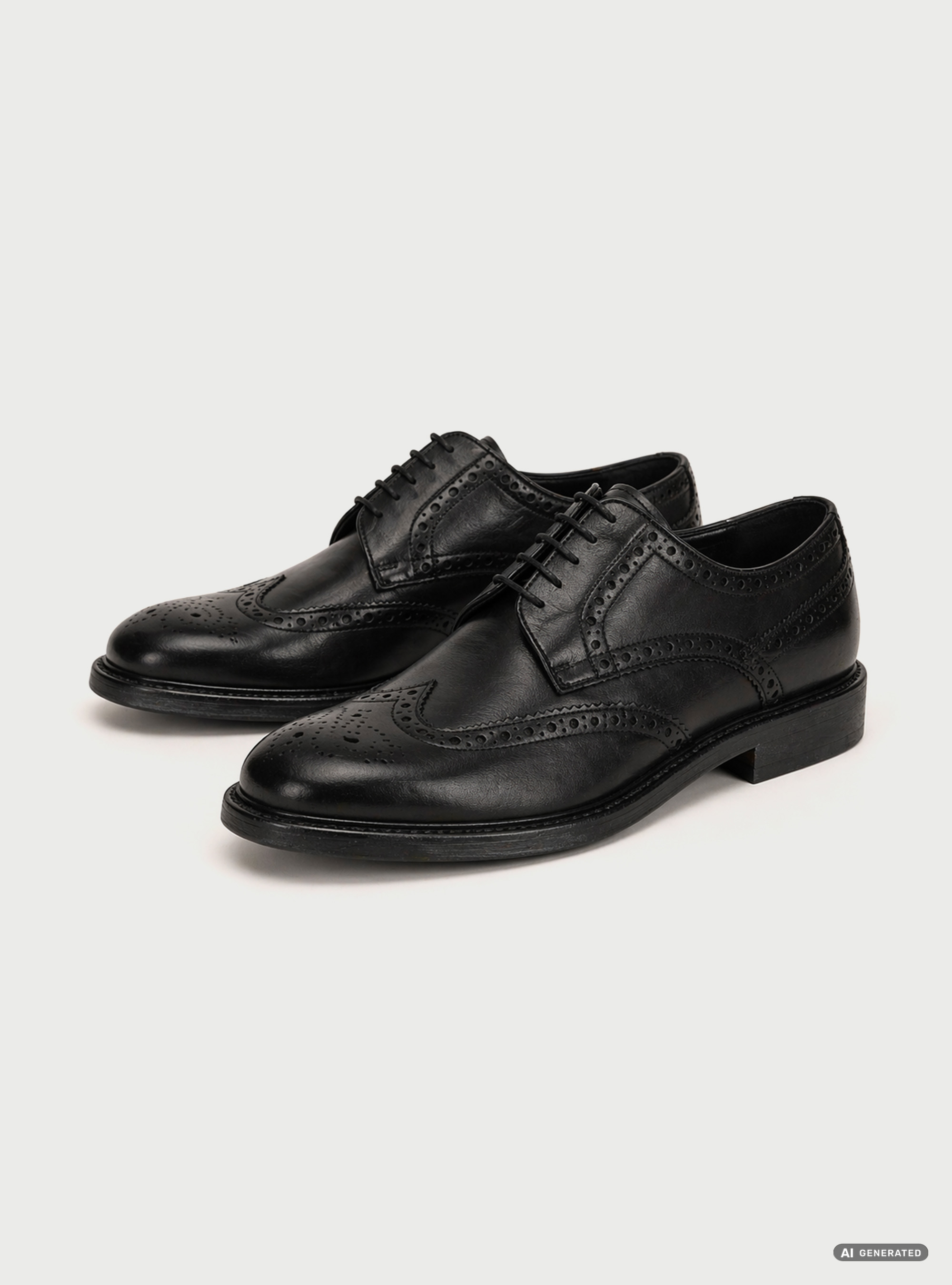 Derby stringata in pelle lavorata, NERO