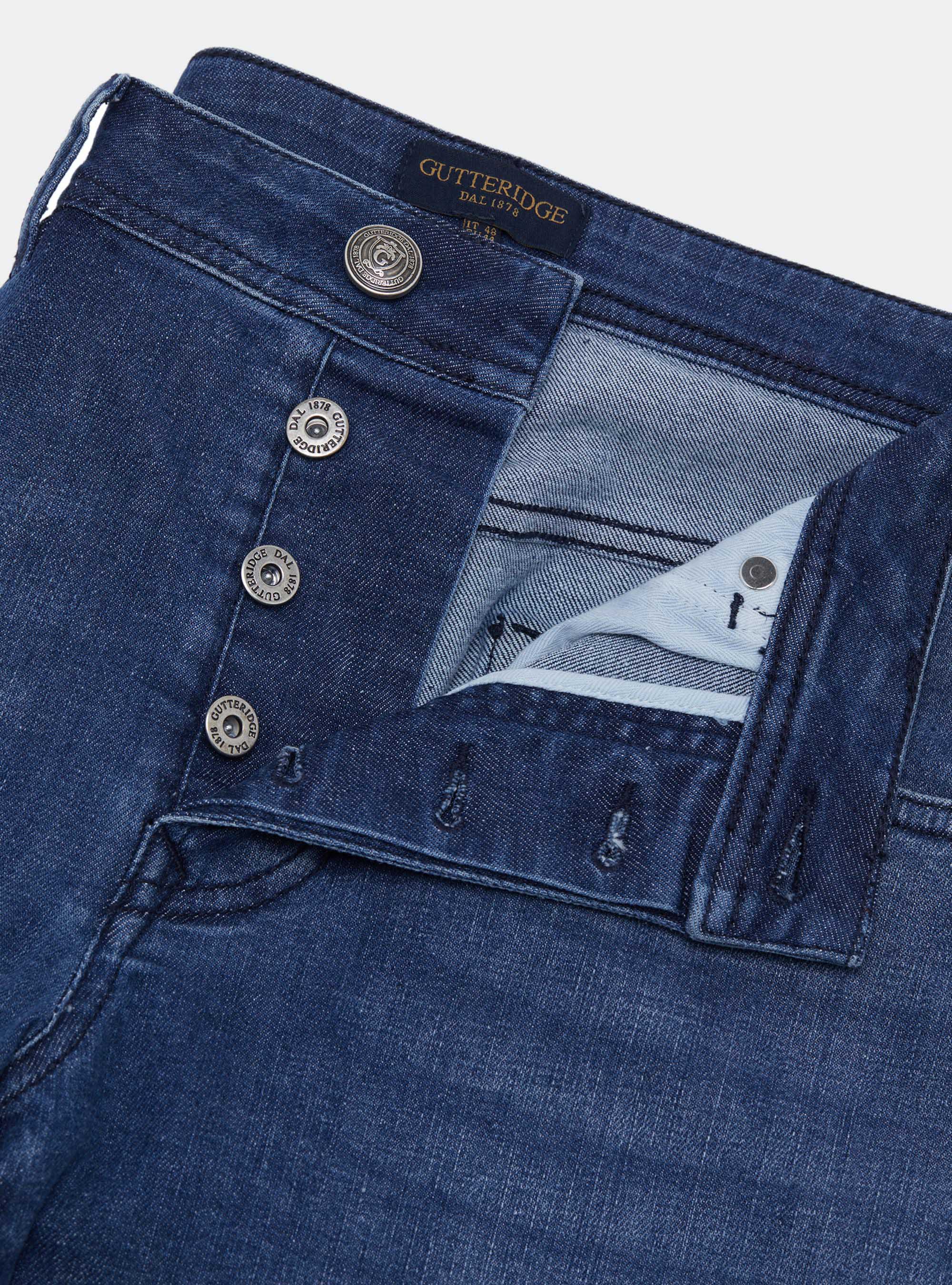 Yarn-dyed trousers, BLUE