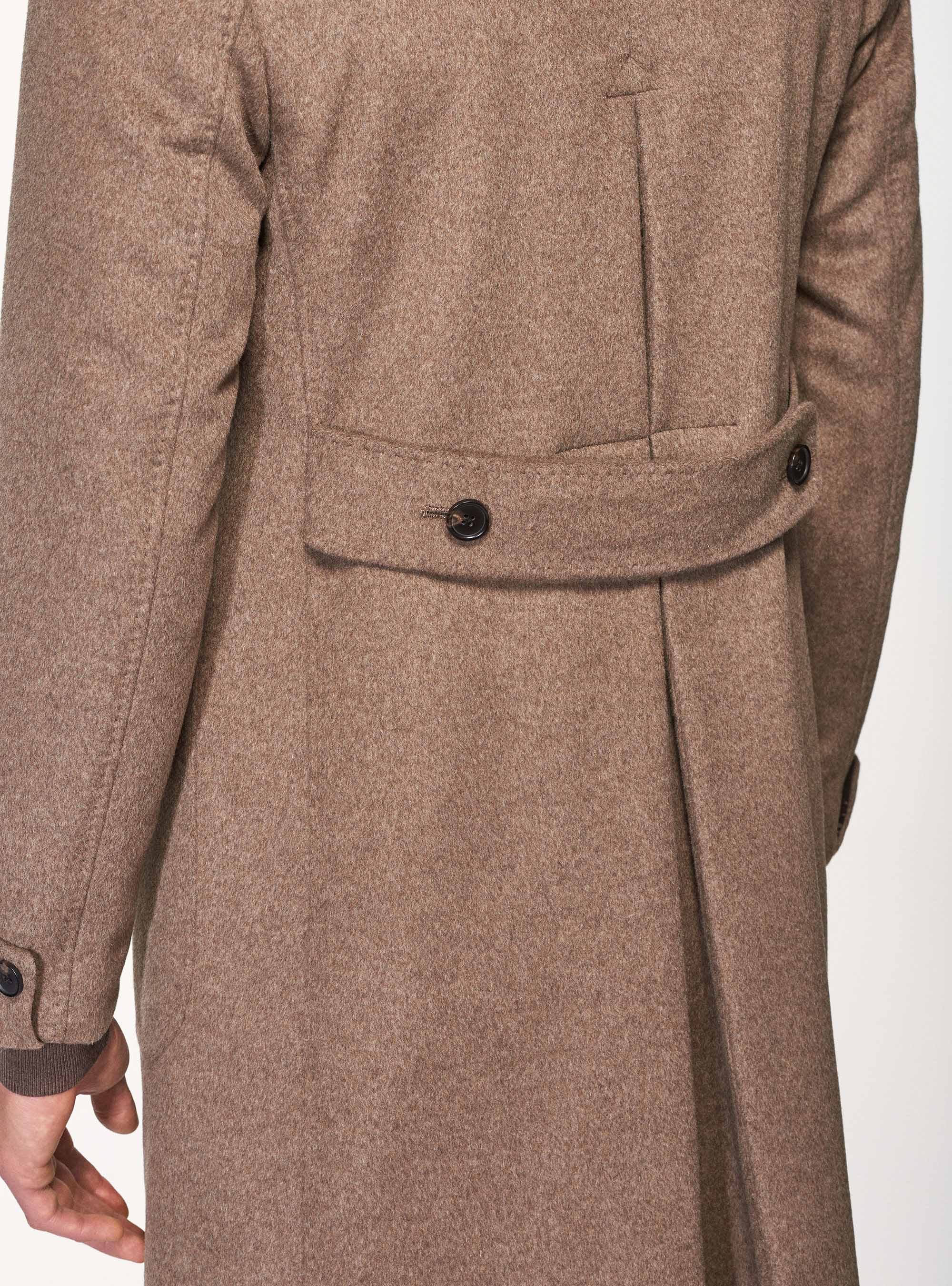 Cashmere wool double-breasted coat, MUD