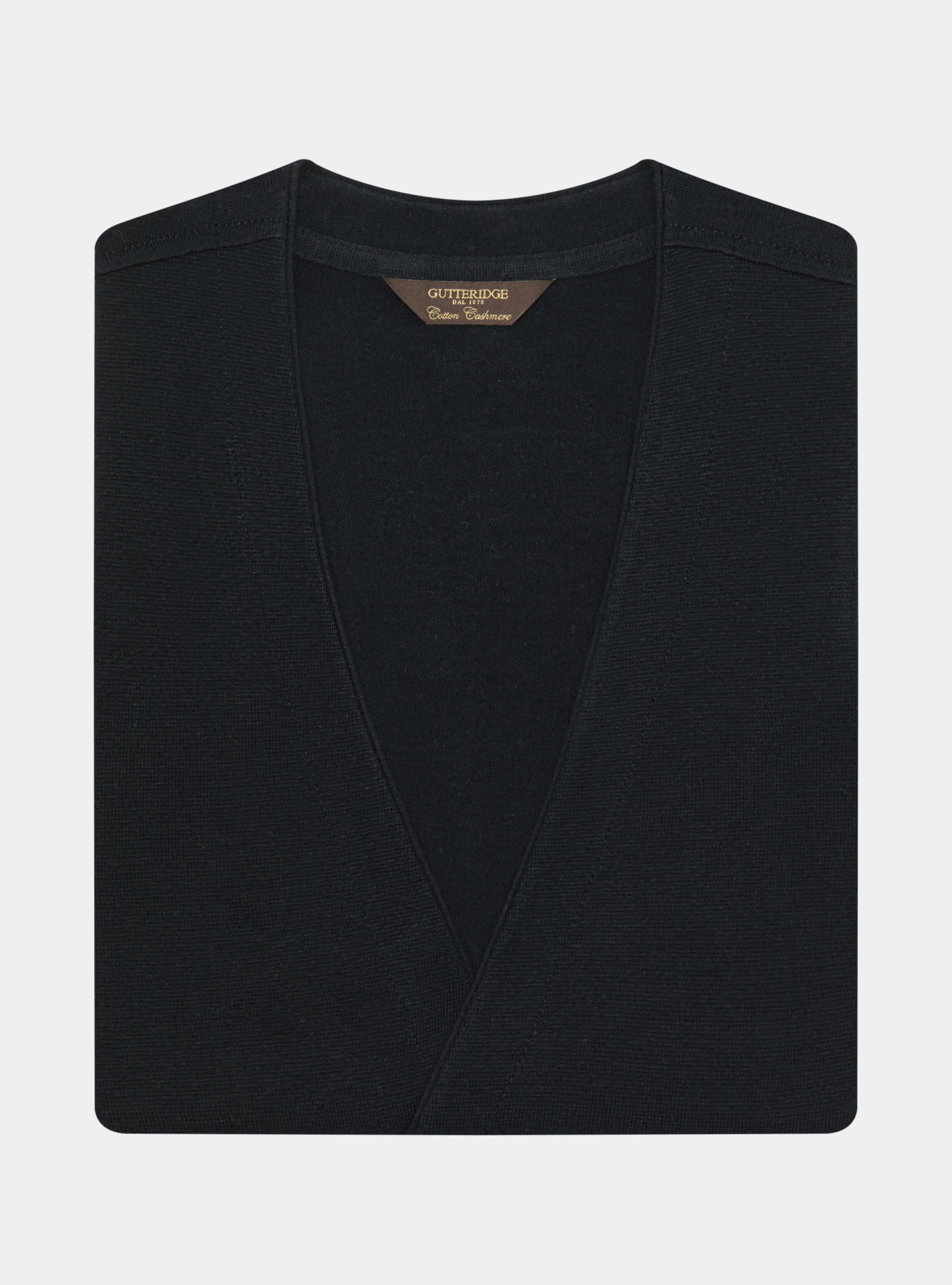 Double-breasted cotton and cashmere knit gilet, NAVY BLUE