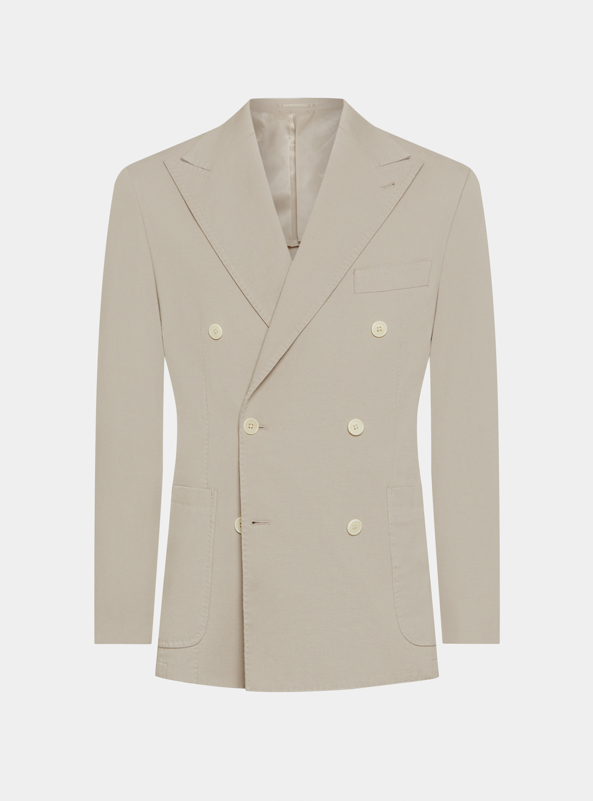 Giacca doppiopetto in cotone cashmere, ECRU