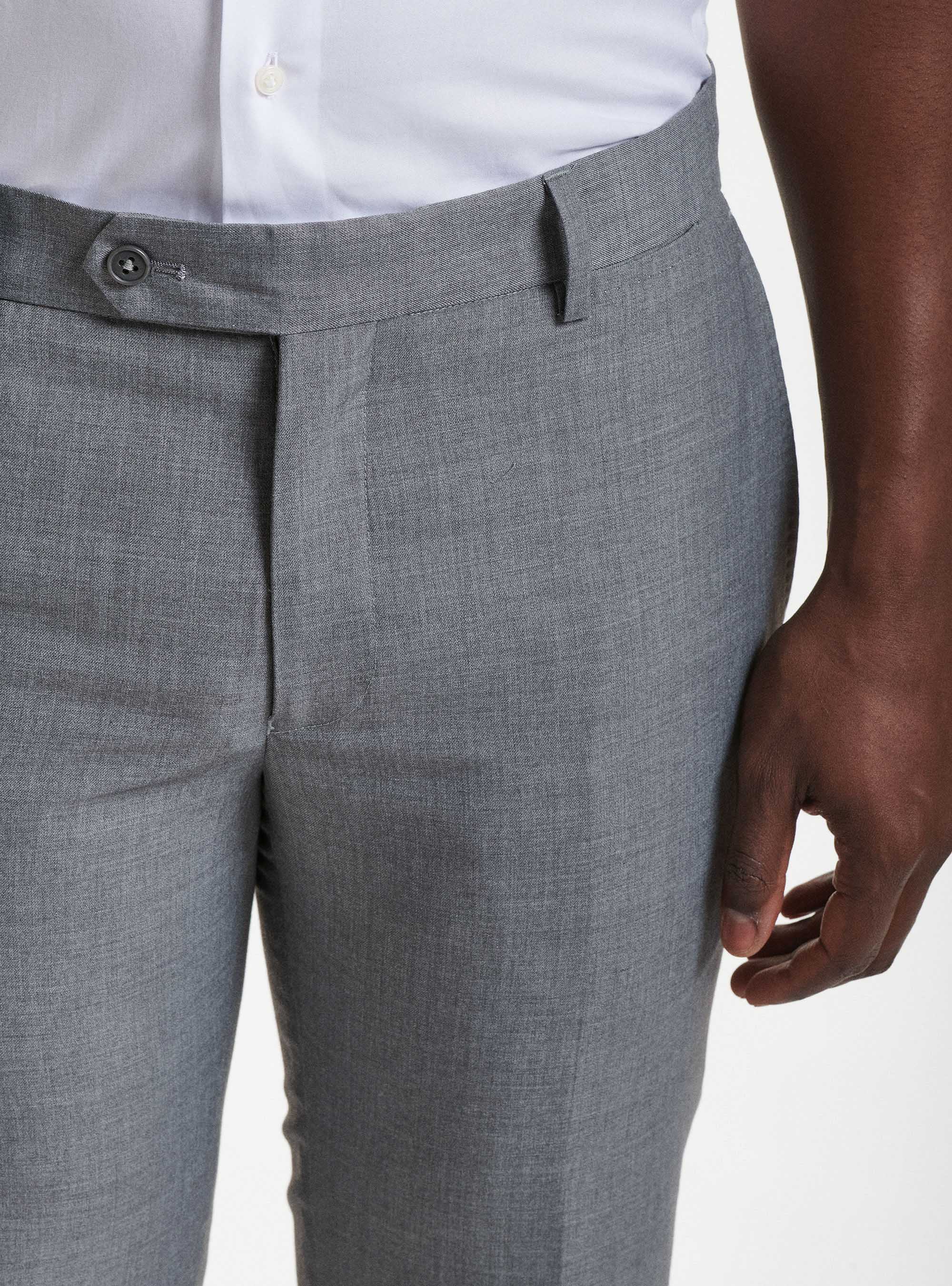 Pantaloni per abito slim fit, GRIGIO CHIARO MELANGE