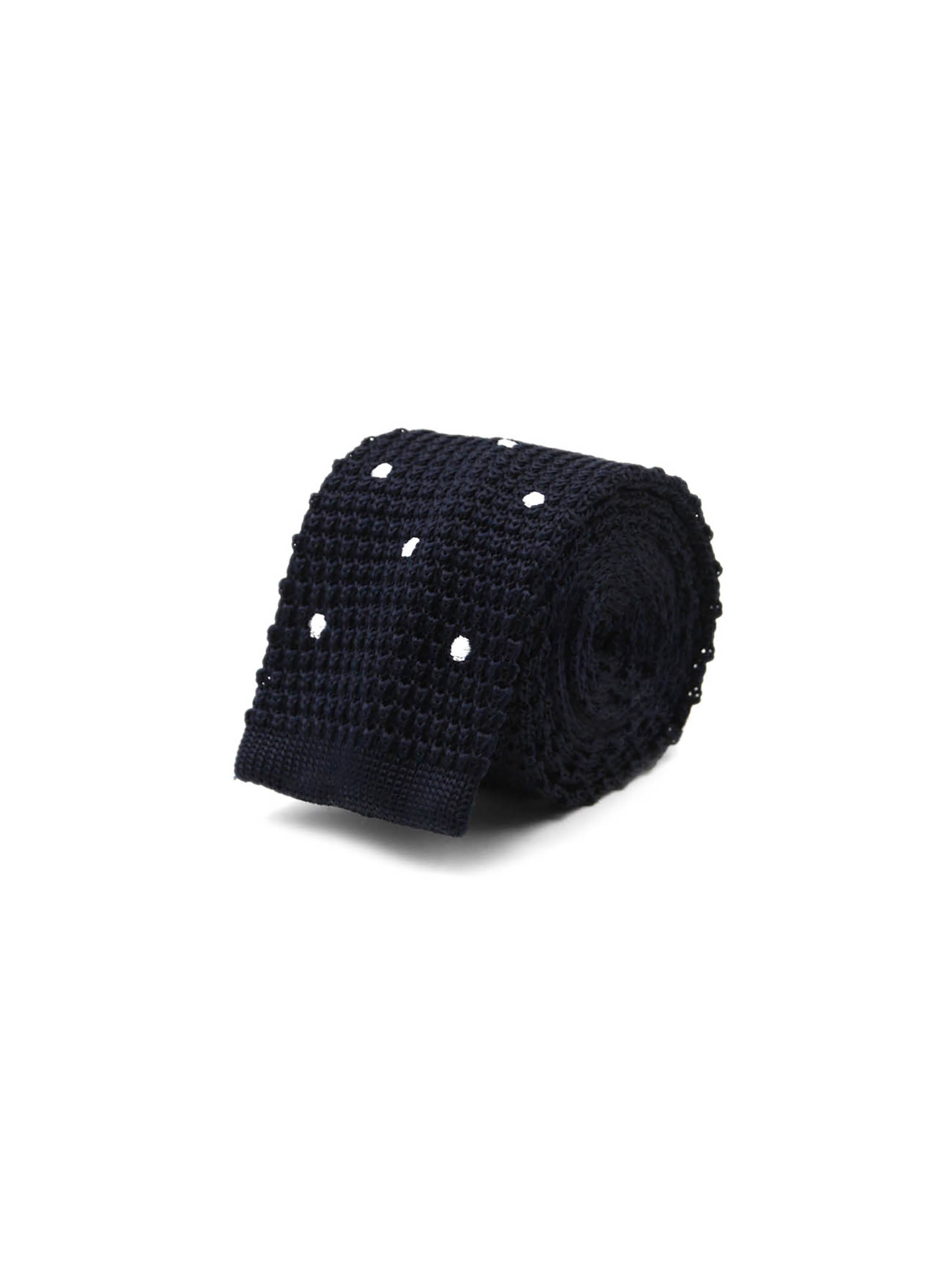 Cravatta a maglia con pois, NAVY BLUE