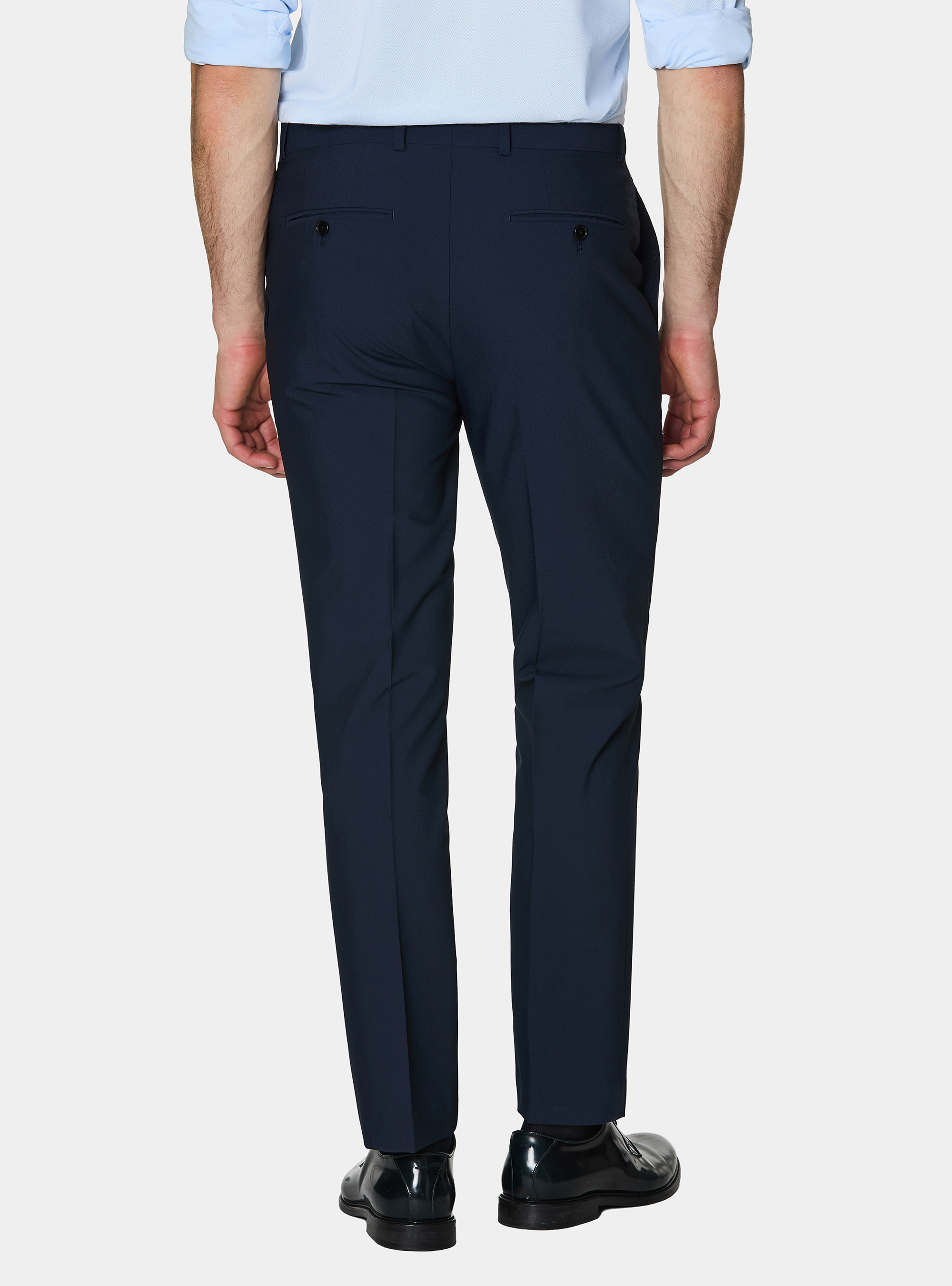 Slim-fit suit trousers, NAVY BLUE