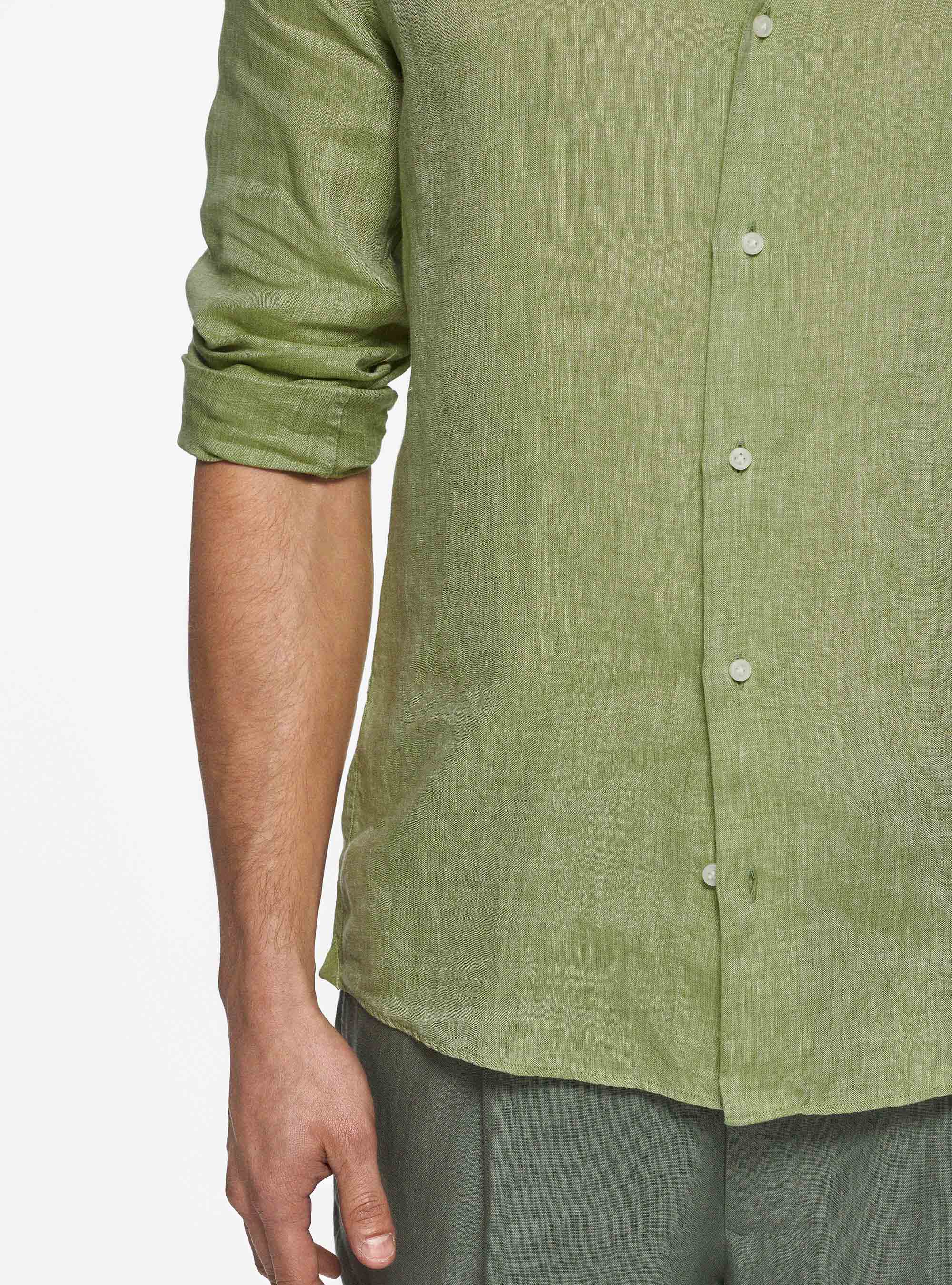Pure linen shirt, VERDE PISTACCHIO 0616C