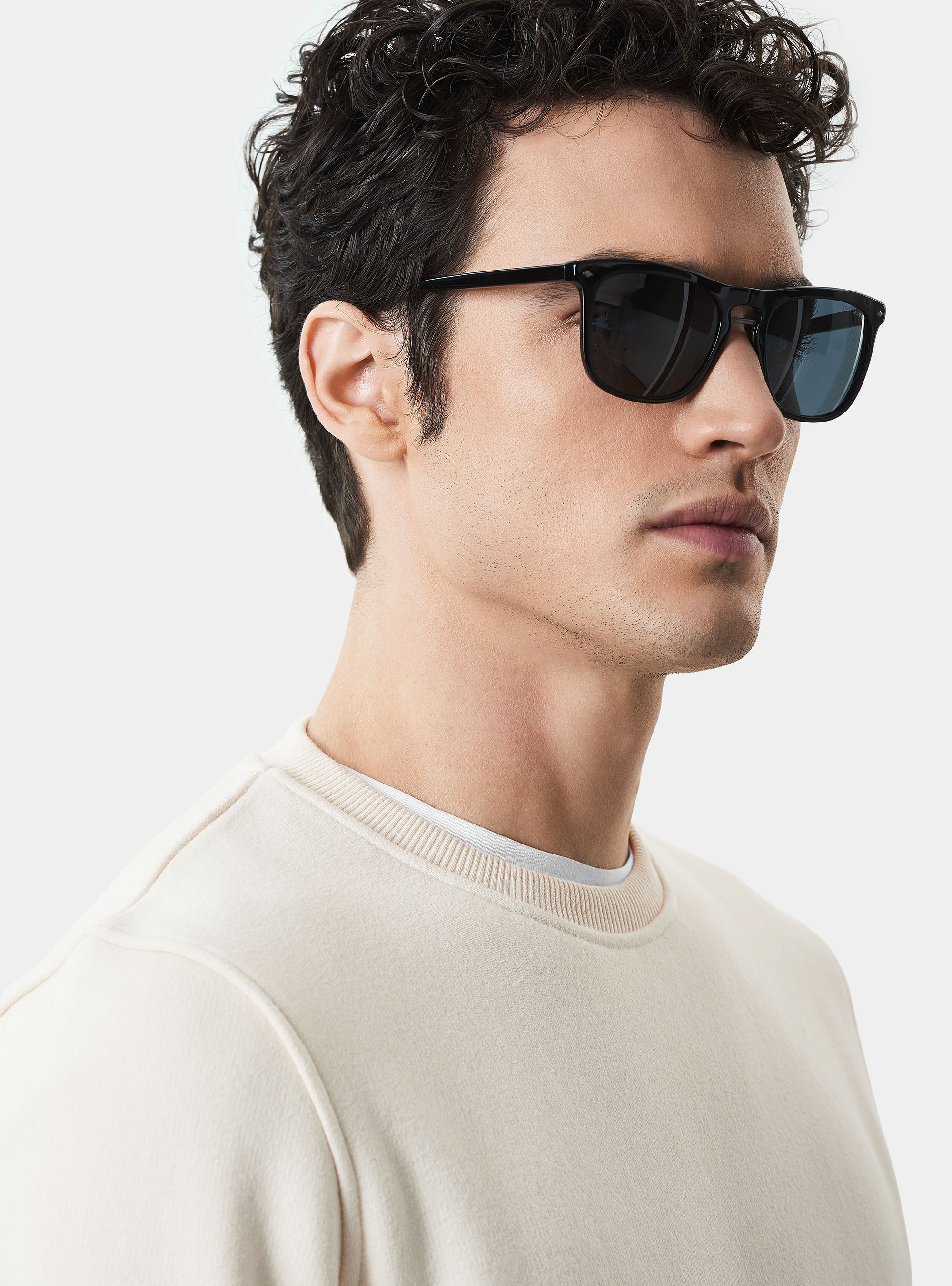 Felpa girocollo in misto cotone, PANNA