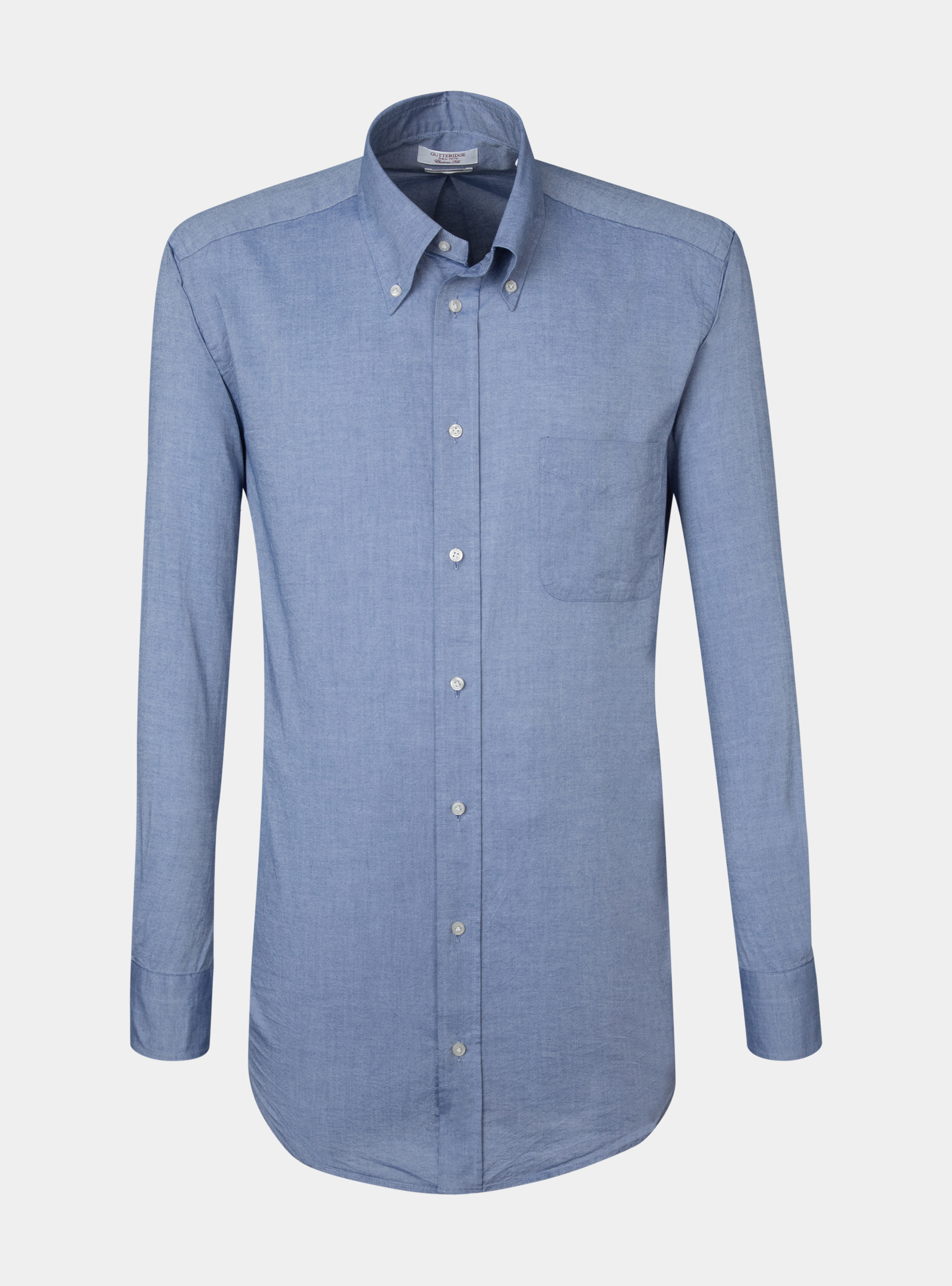 Camicia comfort fit in cotone oxford, BLU