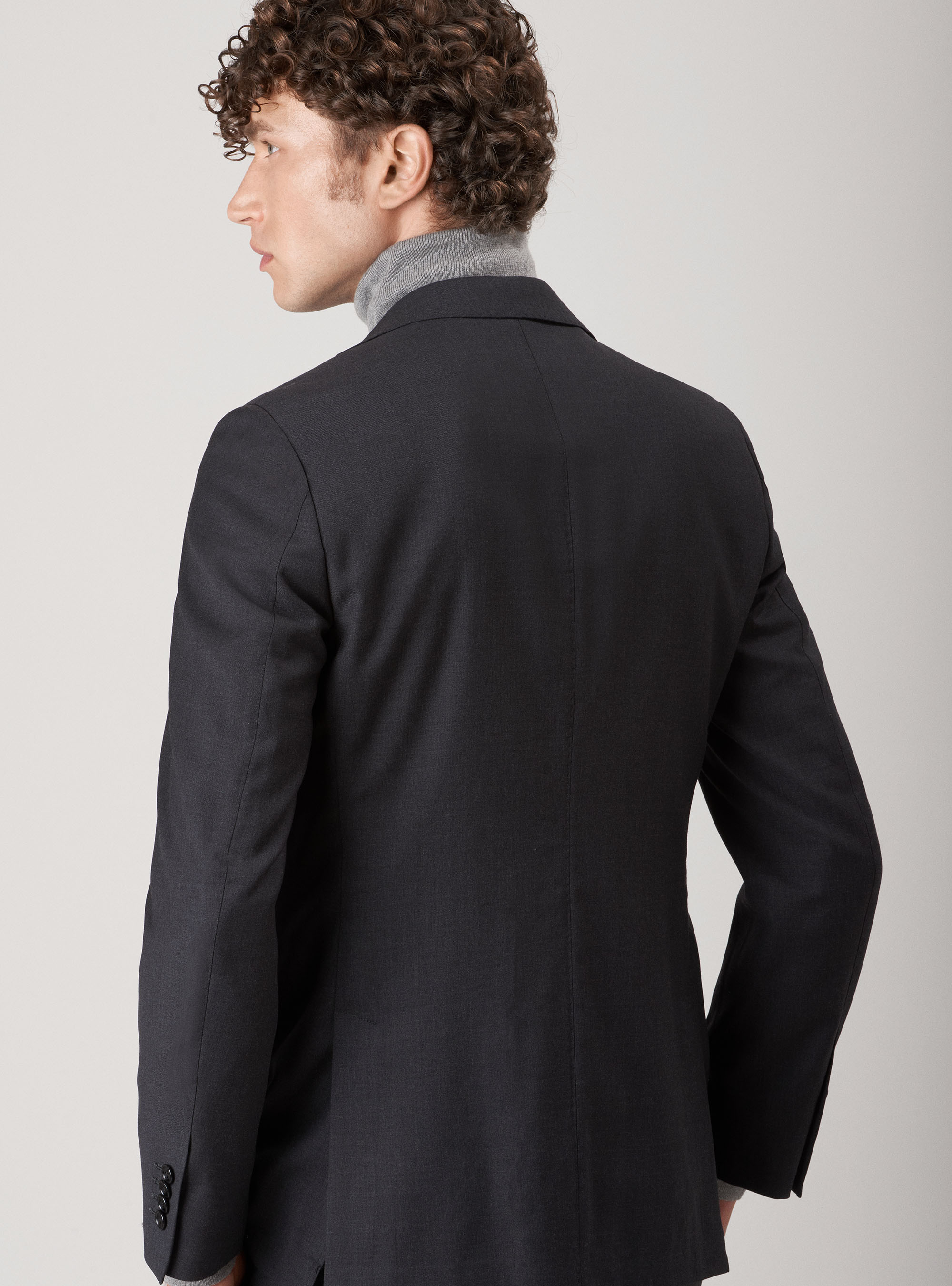 Giacca per abito in pura lana superfine 120's, ASFALTO