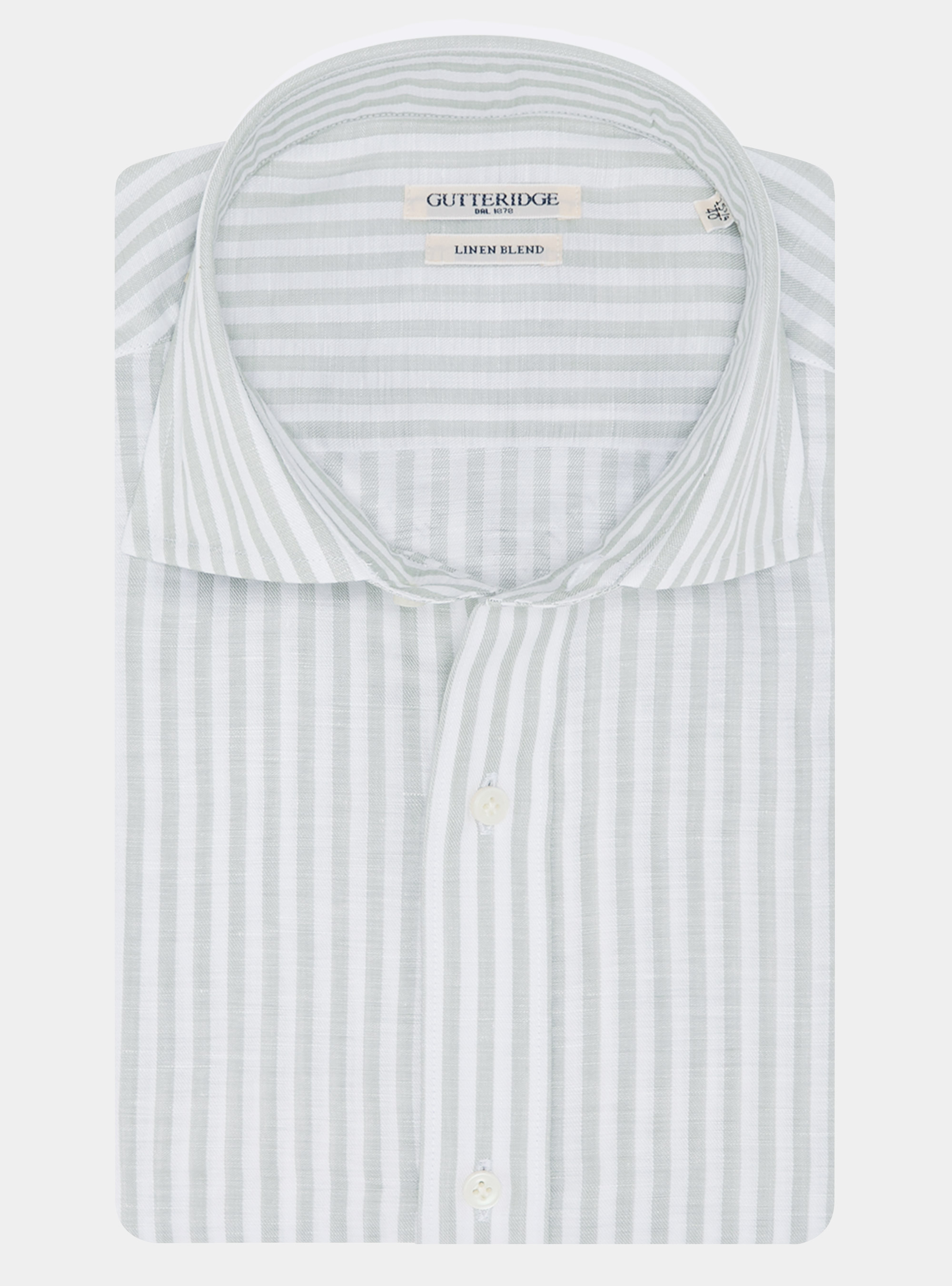 Camicia rigata in misto lino, SALVIA 0602C