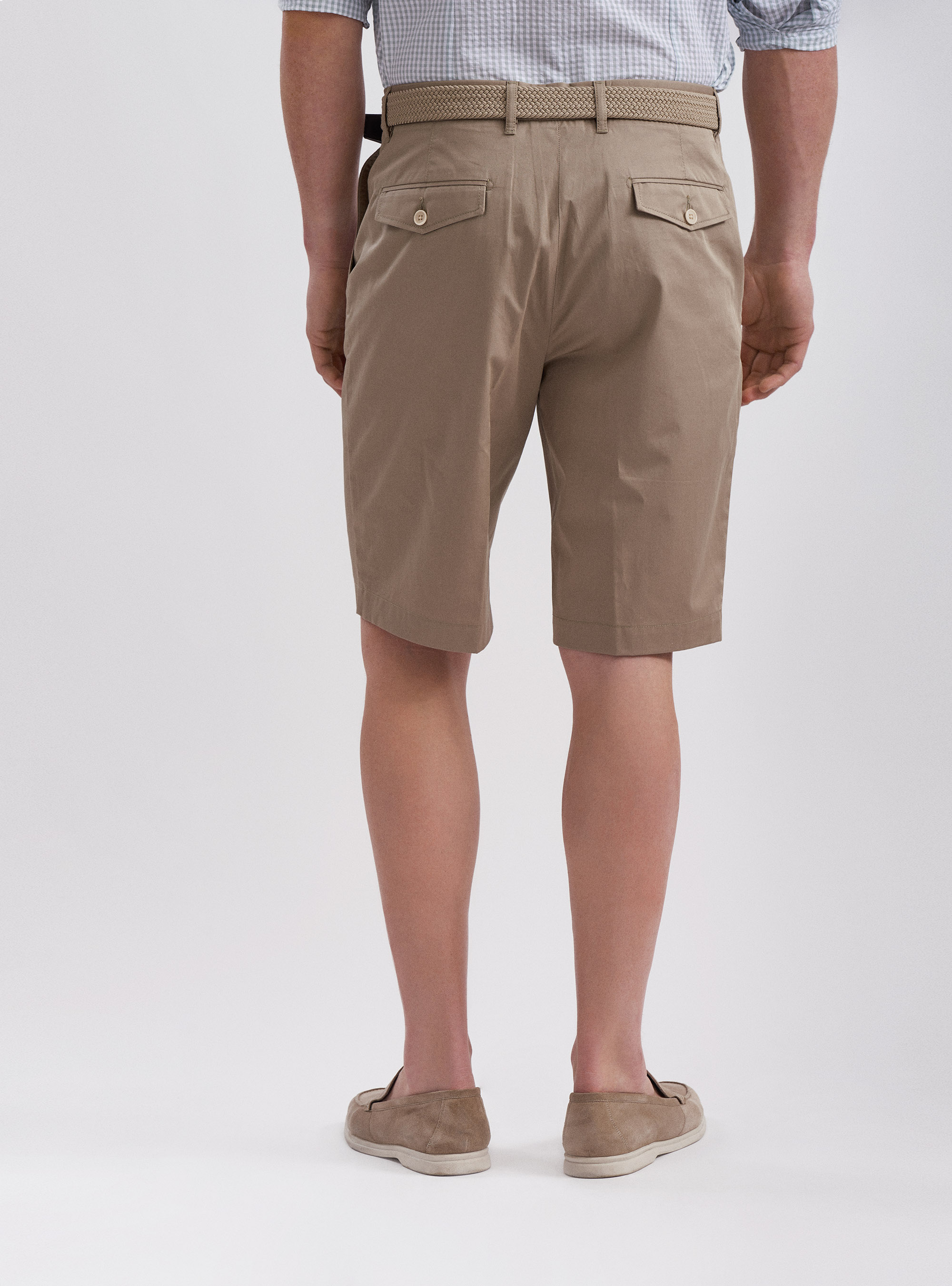 Bermuda in twill di cotone leggero, FANGO