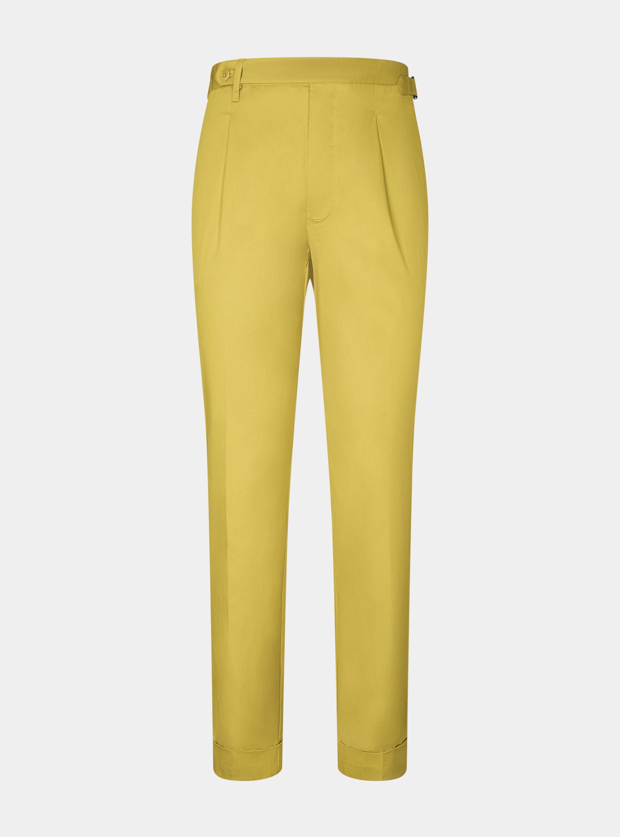 Gutteridge - Pantaloni con pince in twill leggero, Unisex, Giallo, Taglia: 46