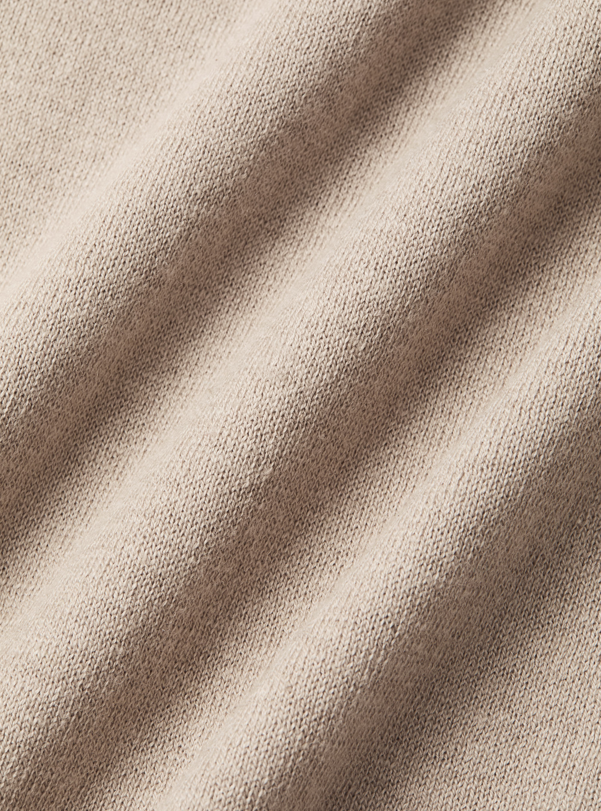 Silk and cashmere cotton turtleneck, SAND