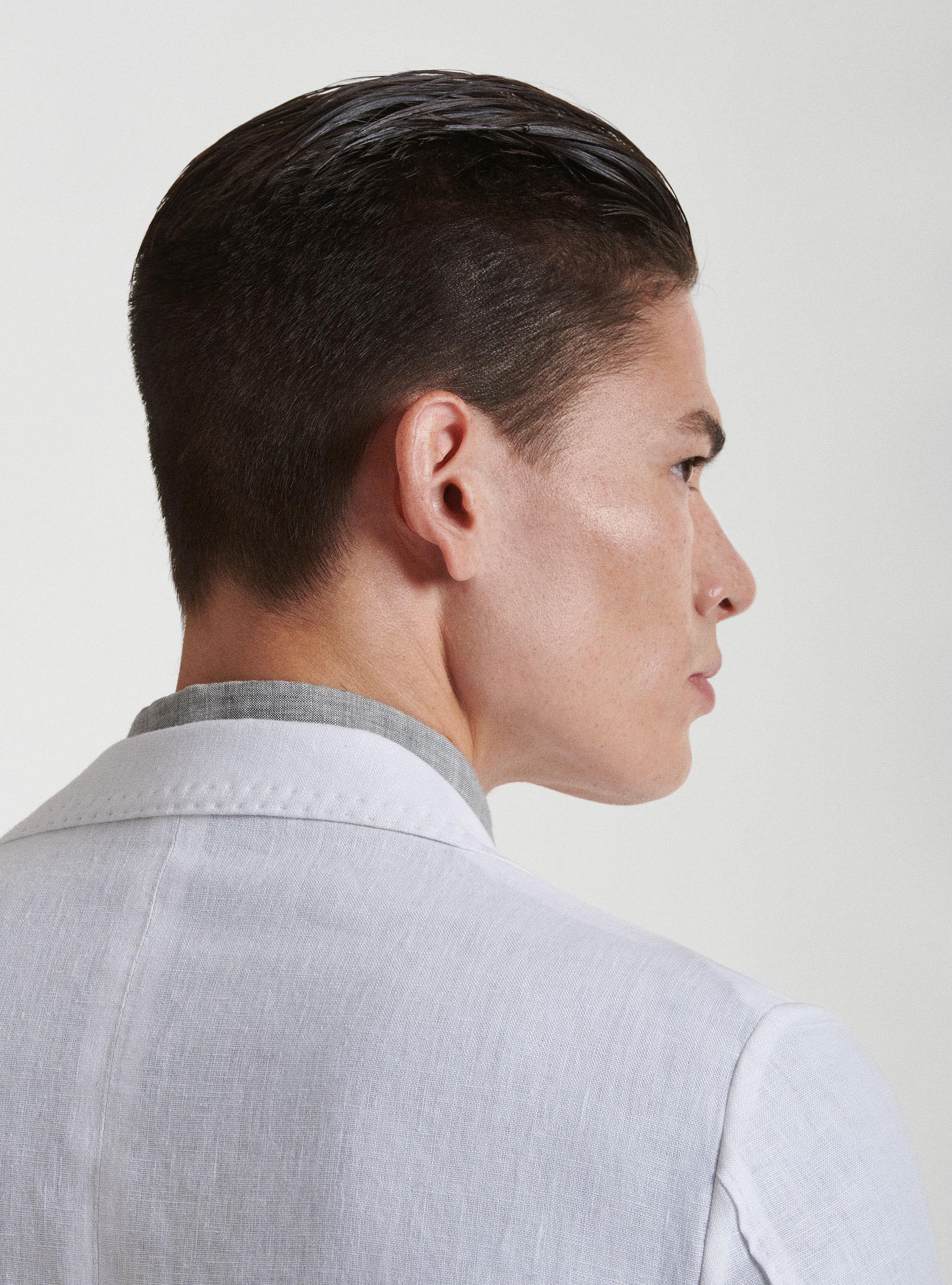 Pure linen suit blazer, WHITE