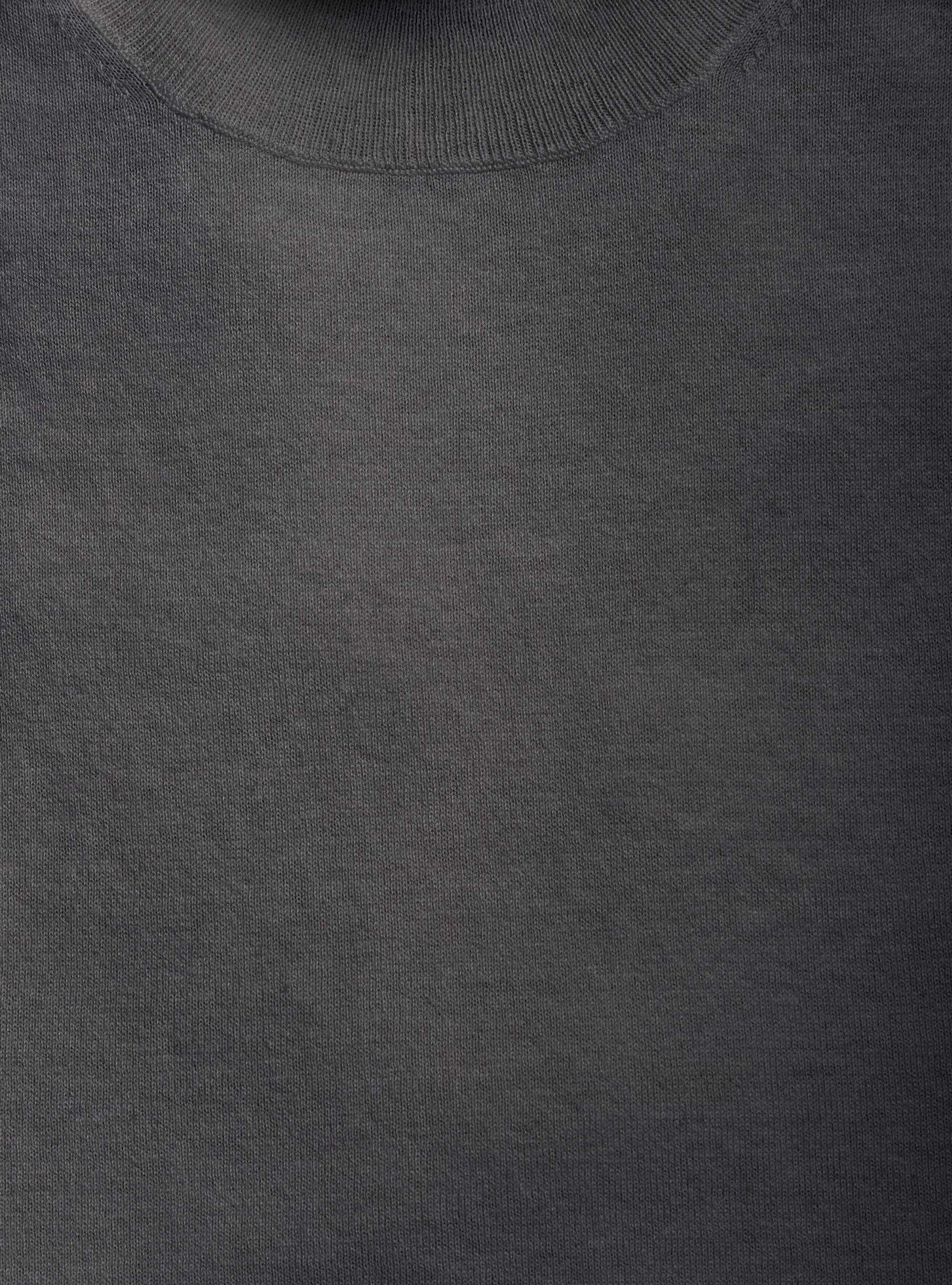 Maglia dolcevita in cotone seta e cashmere, ASFALTO