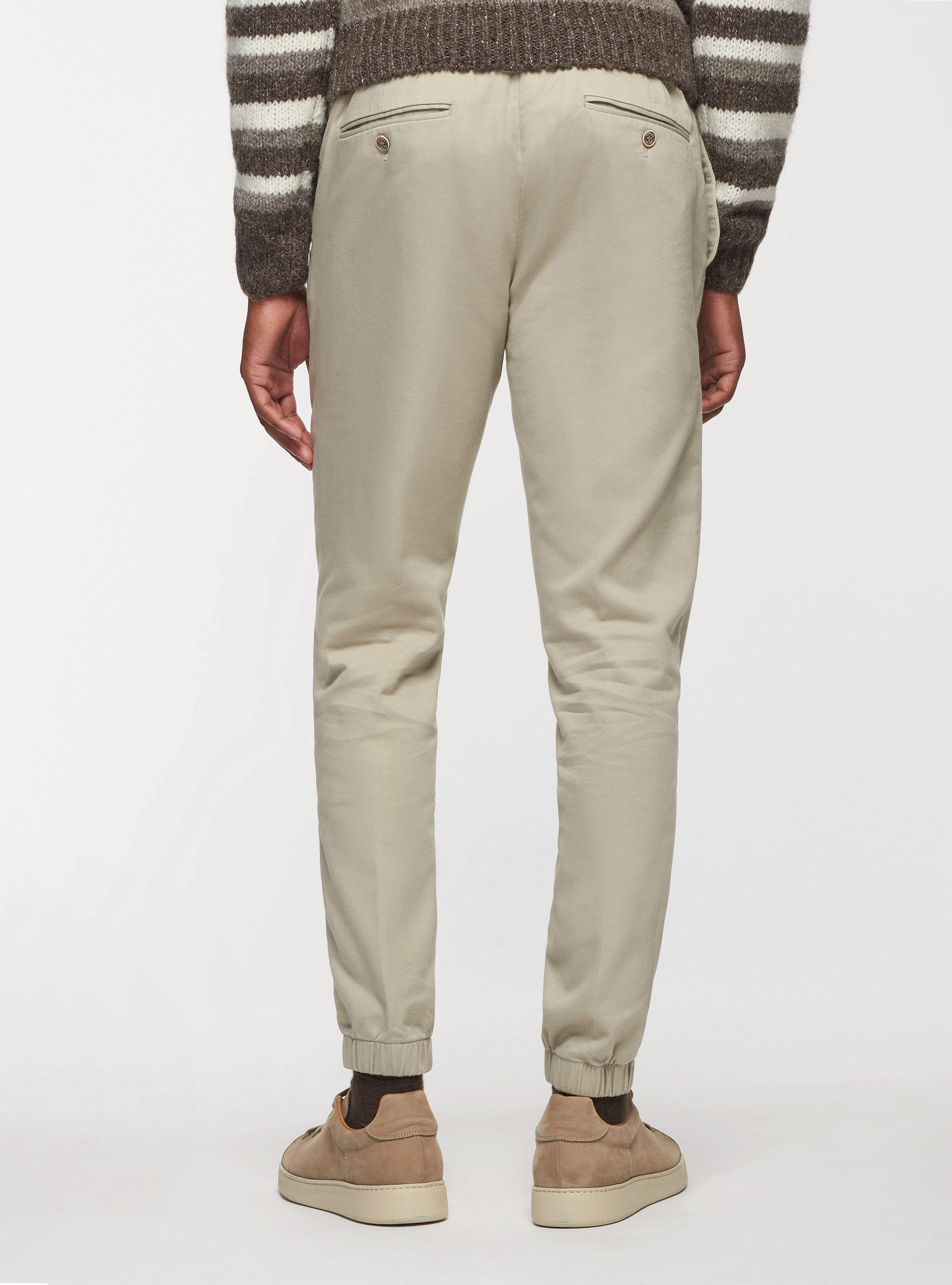 Joggers in misto cotone, ECRU