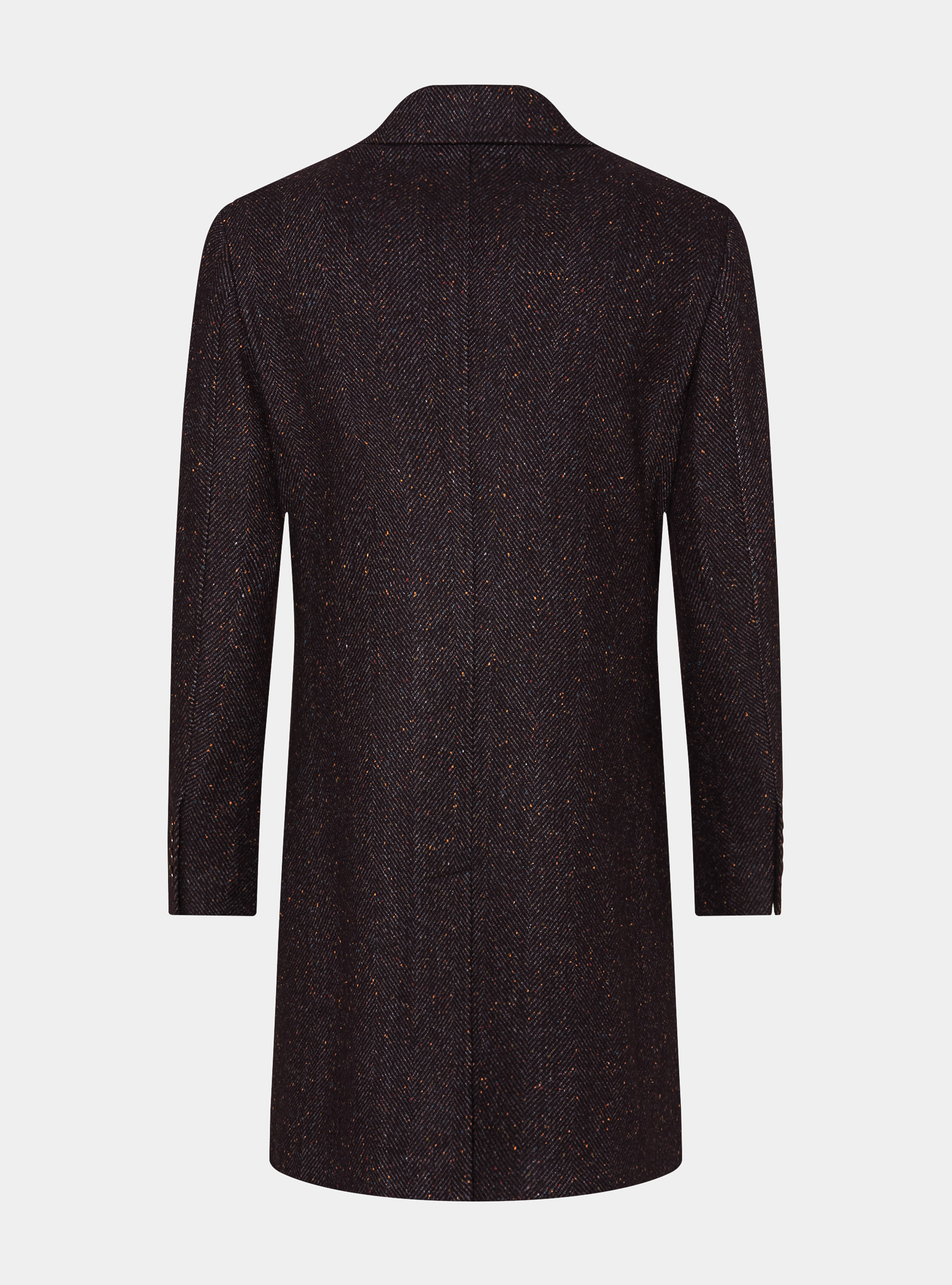 Wool-blend boutonné coat, BORDEAUX