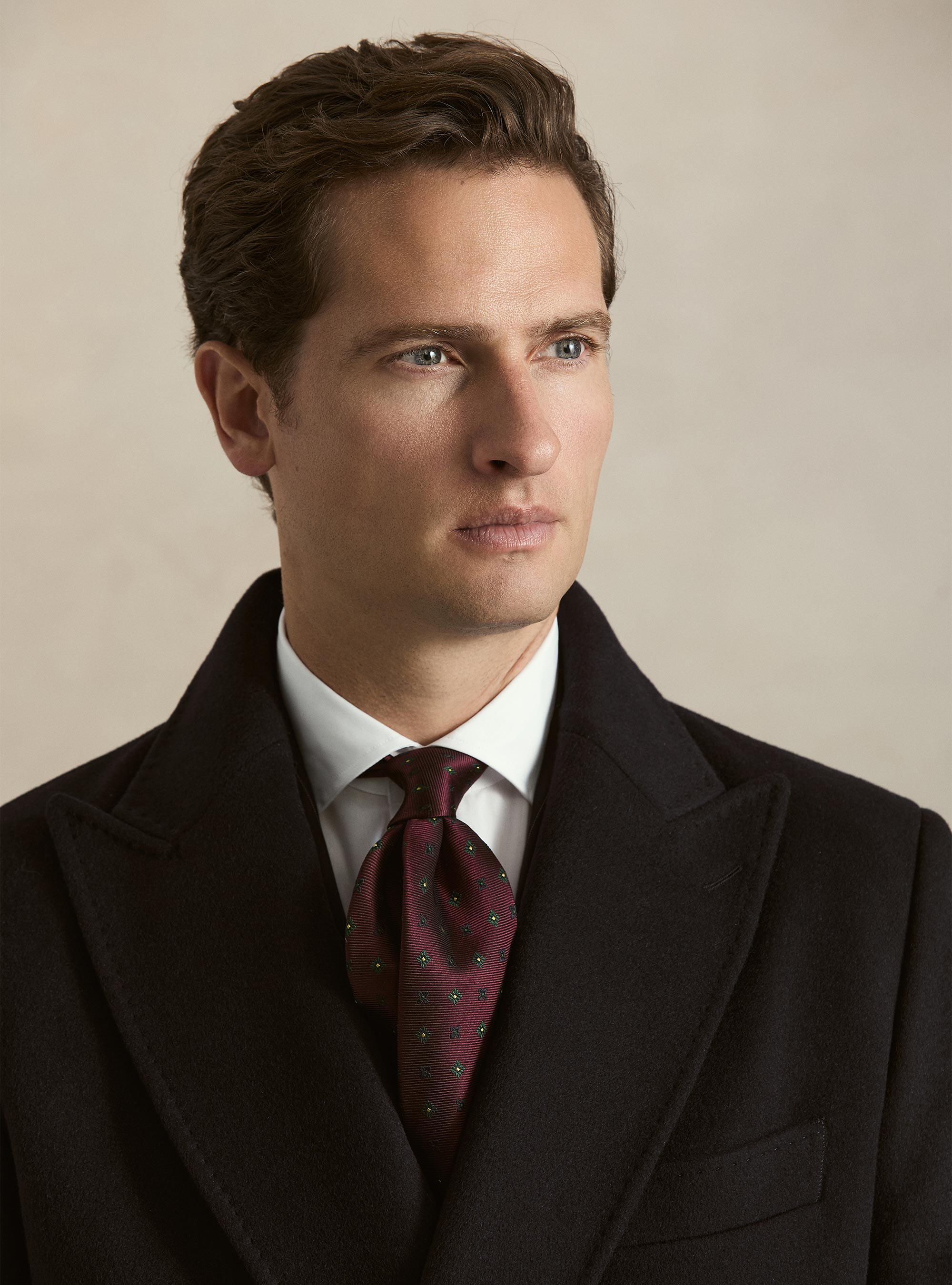 Double-breasted cashmere-blend coat, NAVY BLUE