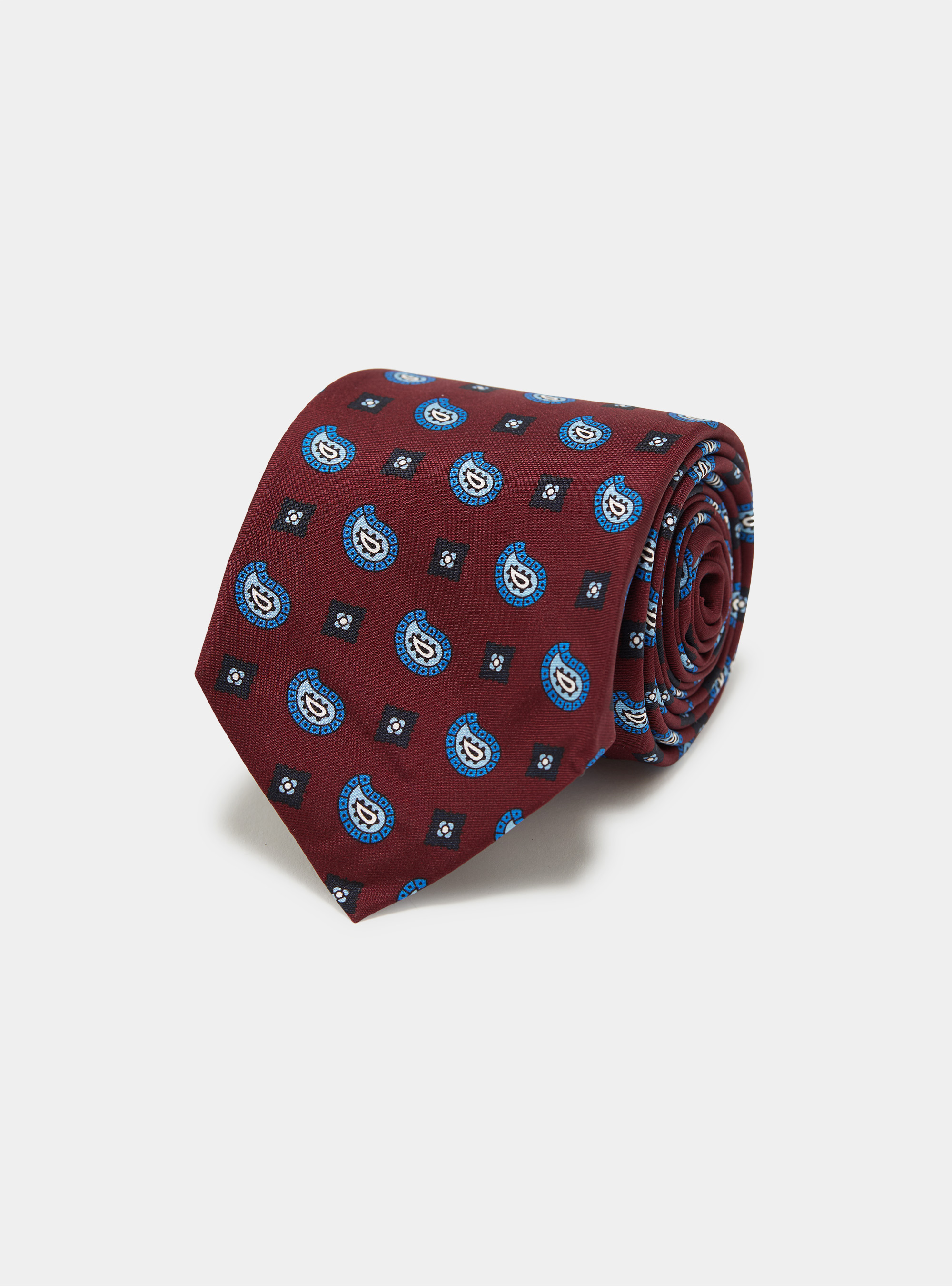 Paisley pattern silk tie, BORDEAUX