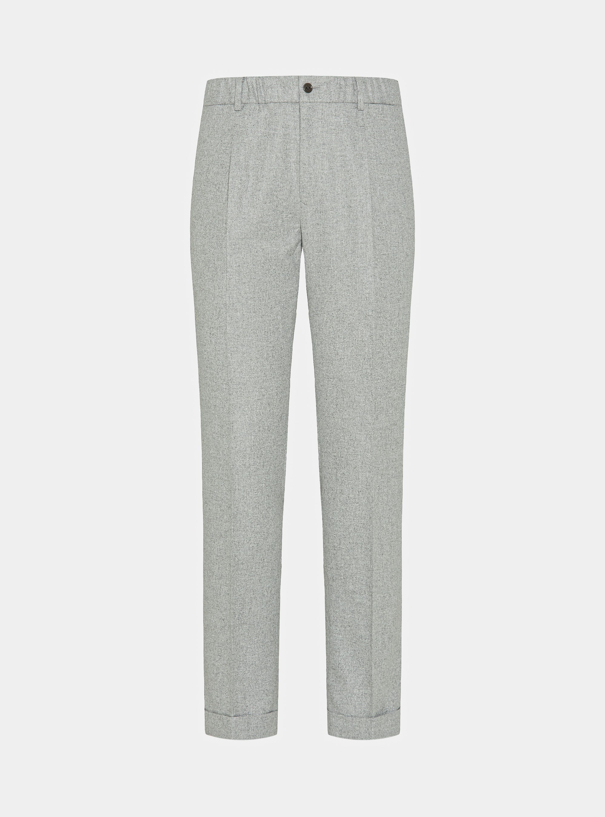 Pantaloni leggeri con pince e coulisse in misto lana, GRIGIO CHIARO