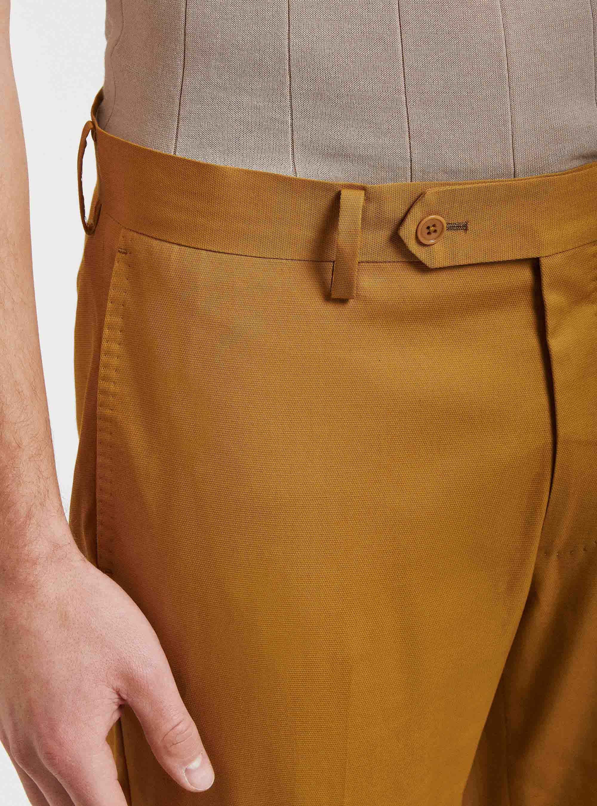 Pantaloni per abito in cotone armaturato, 0711C OCRA