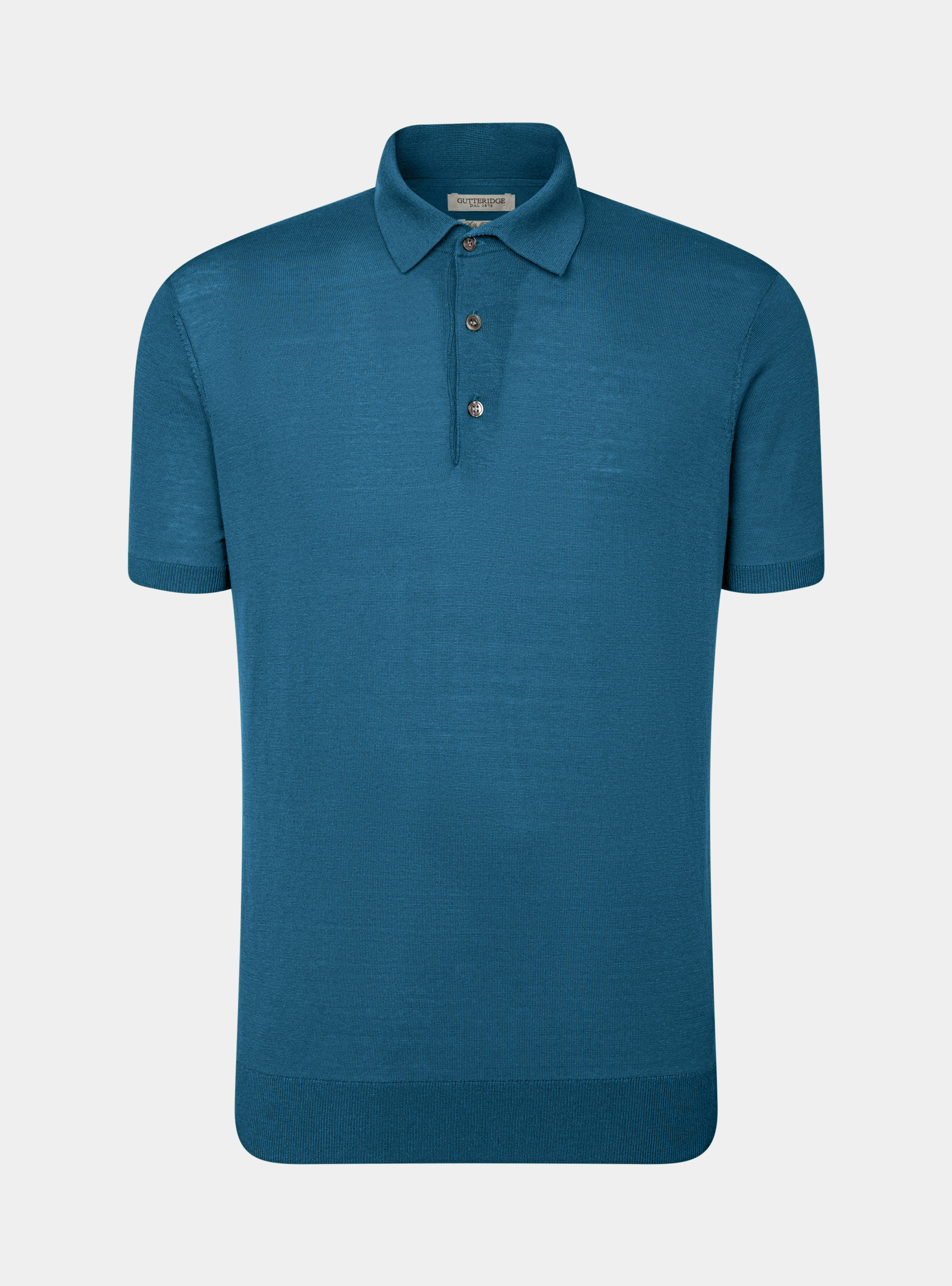 Silk cotton polo shirt, PETROL