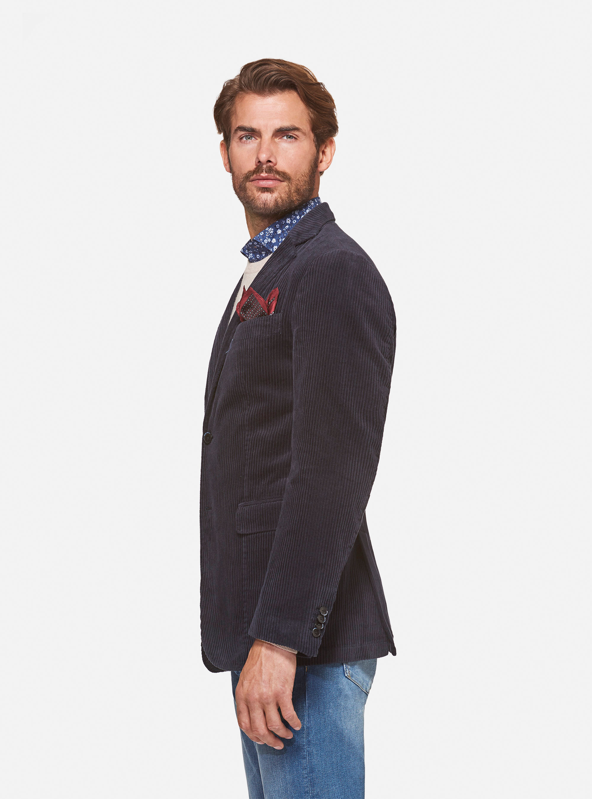 Giacca monopetto in velluto, BLU NAVY