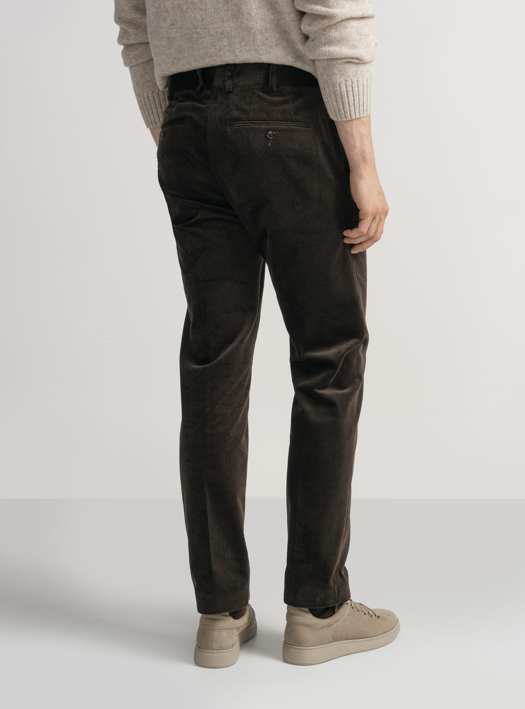 Duca Visconti di Modrone Stretch-Hose aus Samt, MARRONE 0507C