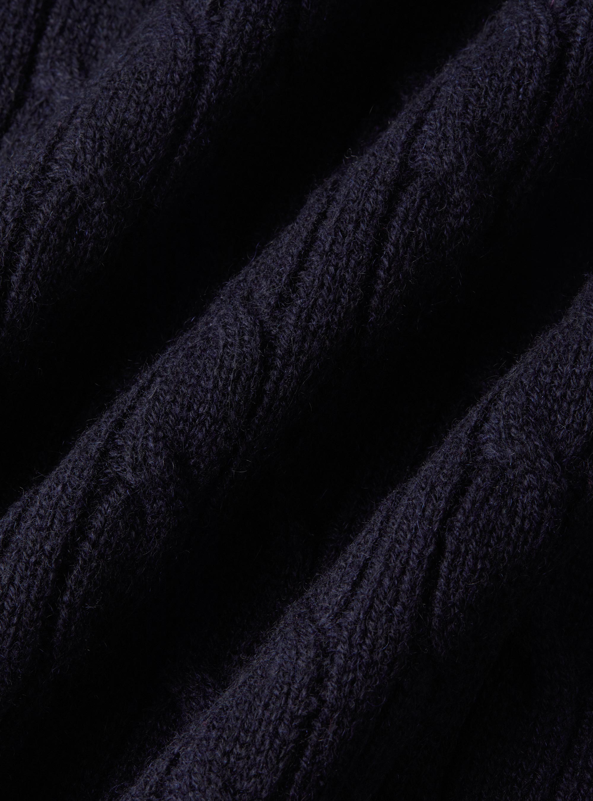 Braided crew neck sweater in pure cashmere, NAVY BLUE