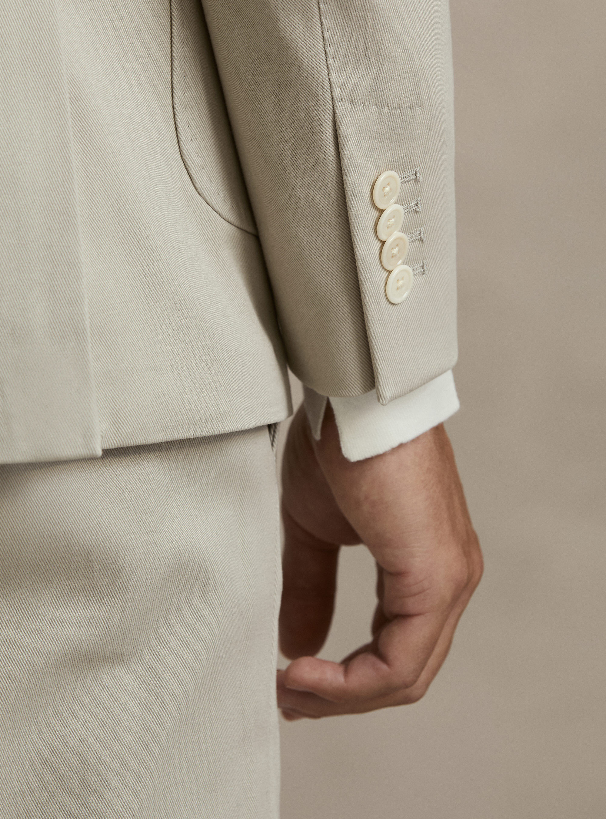 Brushed cotton blazer, ECRU