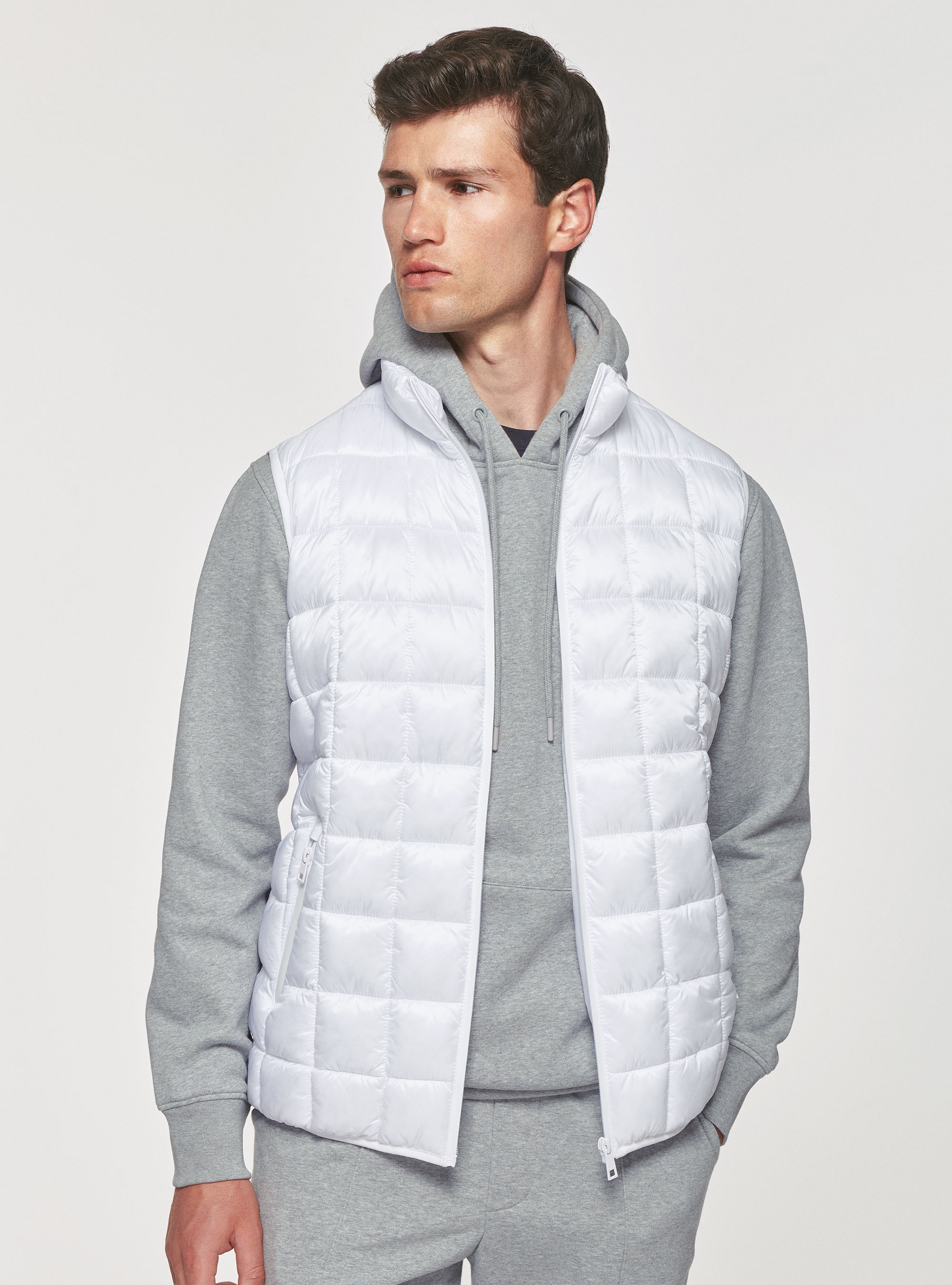 Smanicato trapuntato con imbottitura riciclata, BIANCO