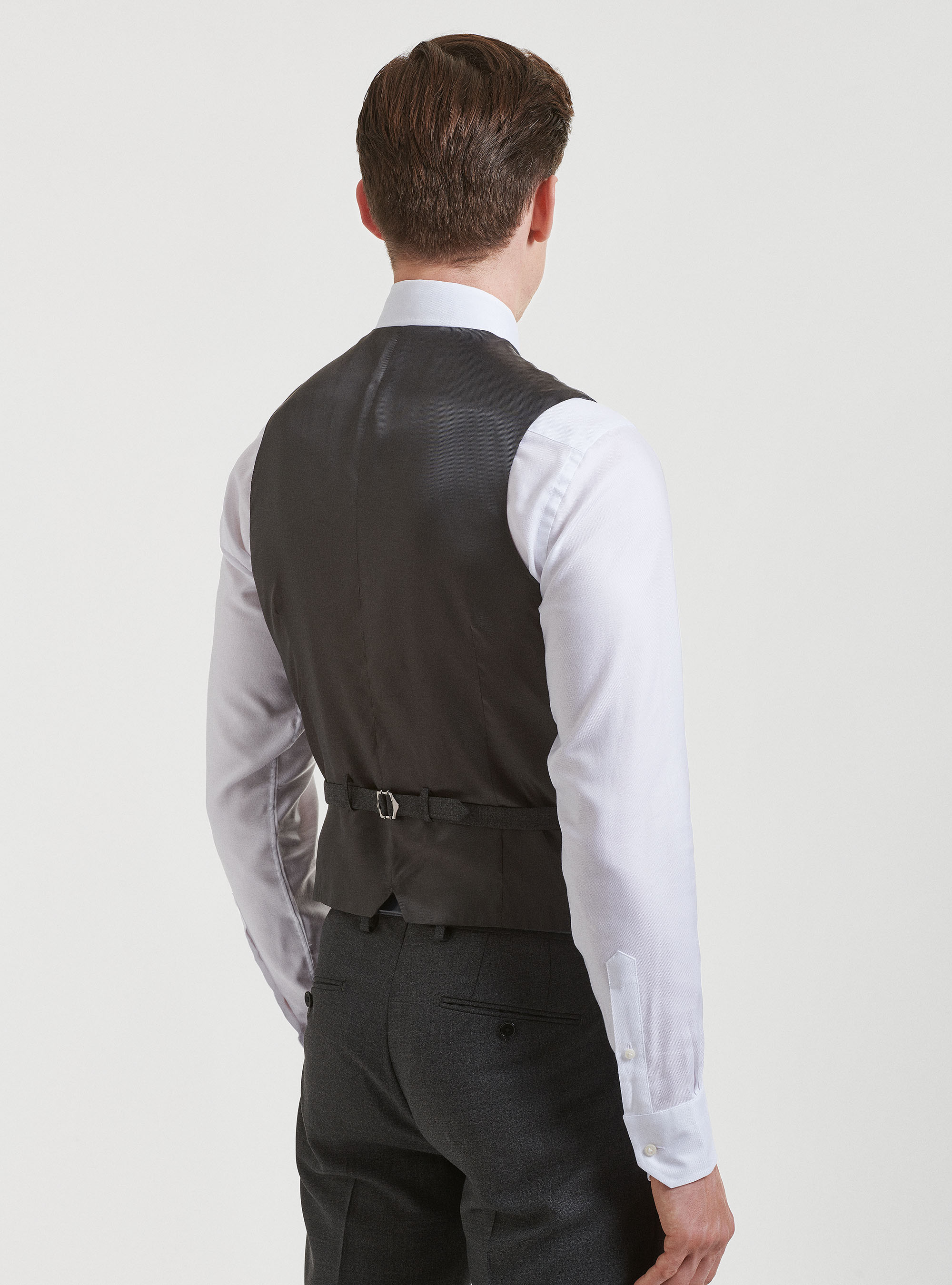 Gilet in pura lana Vitale Barberis Canonico, ASFALTO