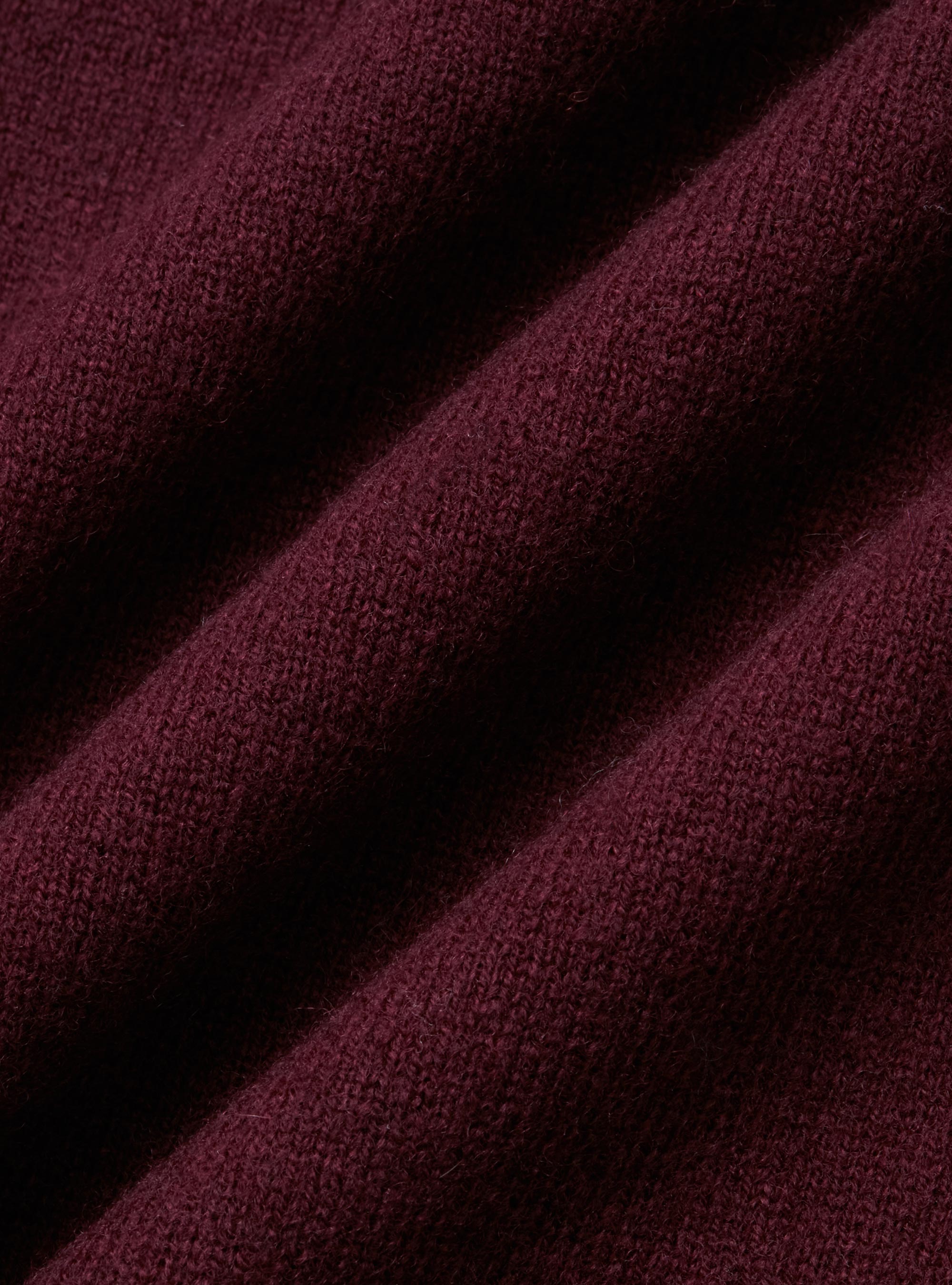 Merino wool V-neck sweater, BORDEAUX