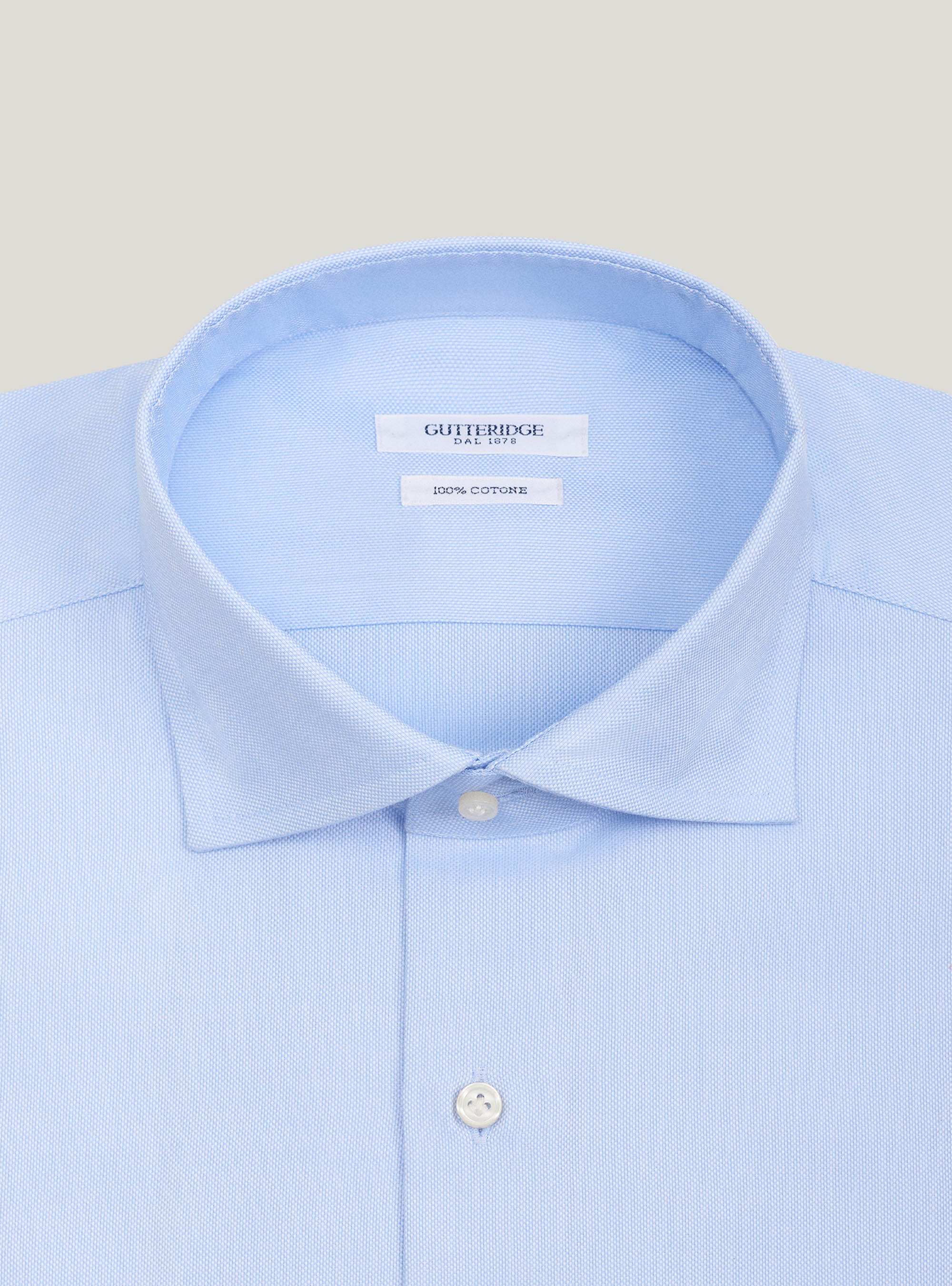 Oxford-Hemd mit halboffenem franz&ouml;sischen Kragen, AZZURRO 0282C