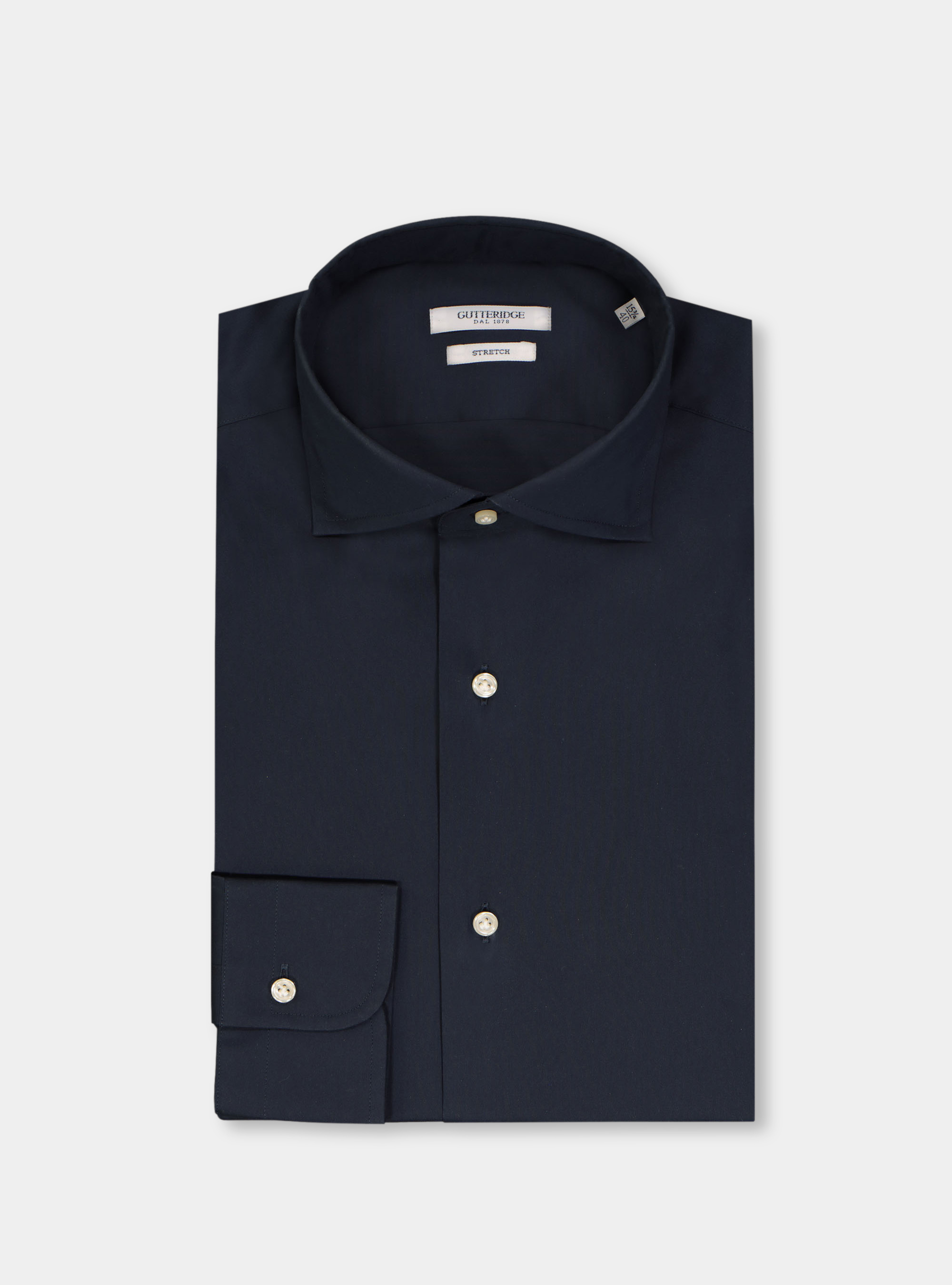 Stretch poplin shirt, NAVY BLUE