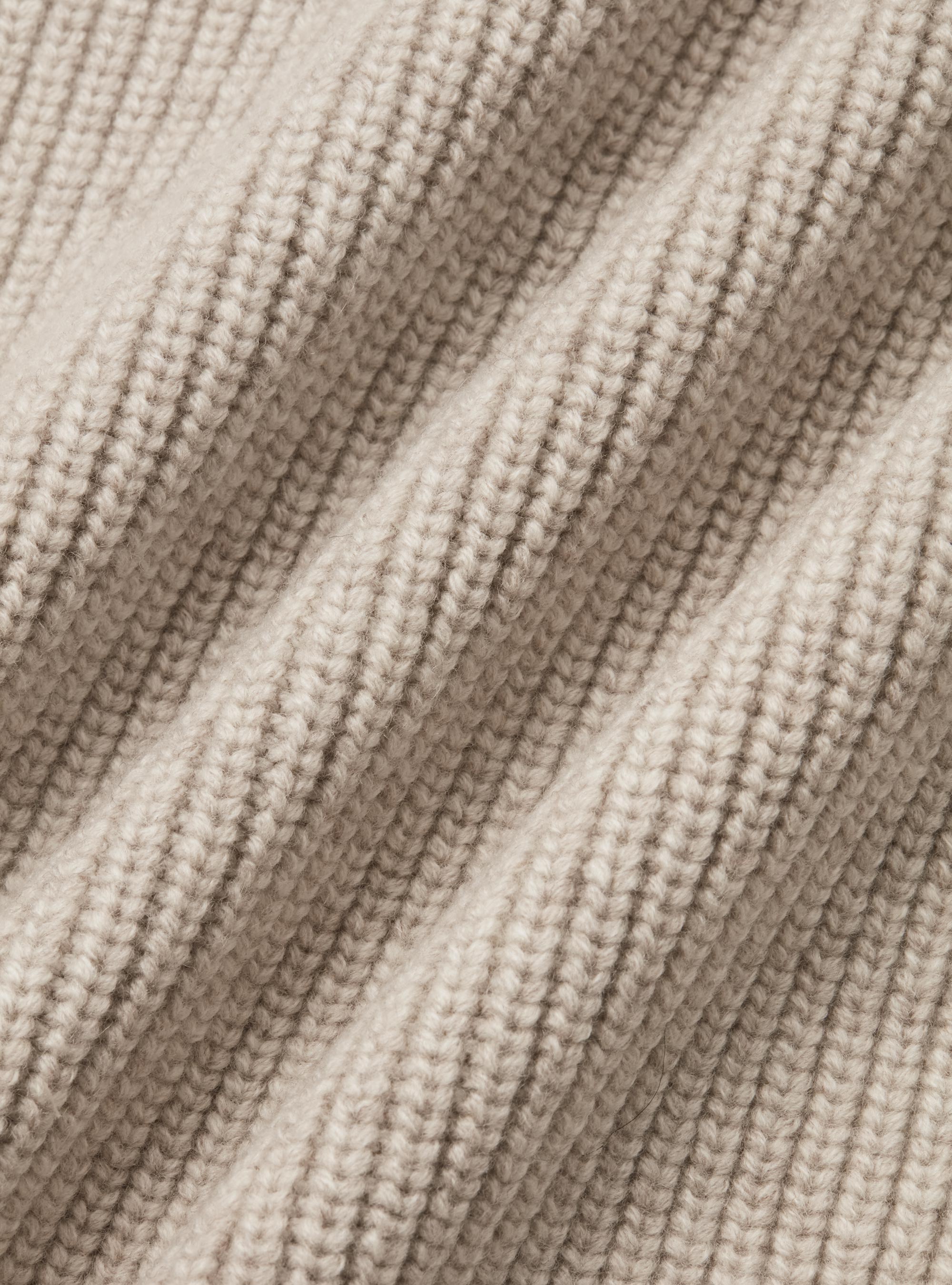 Merino wool shawl collar cardigan, ECRU