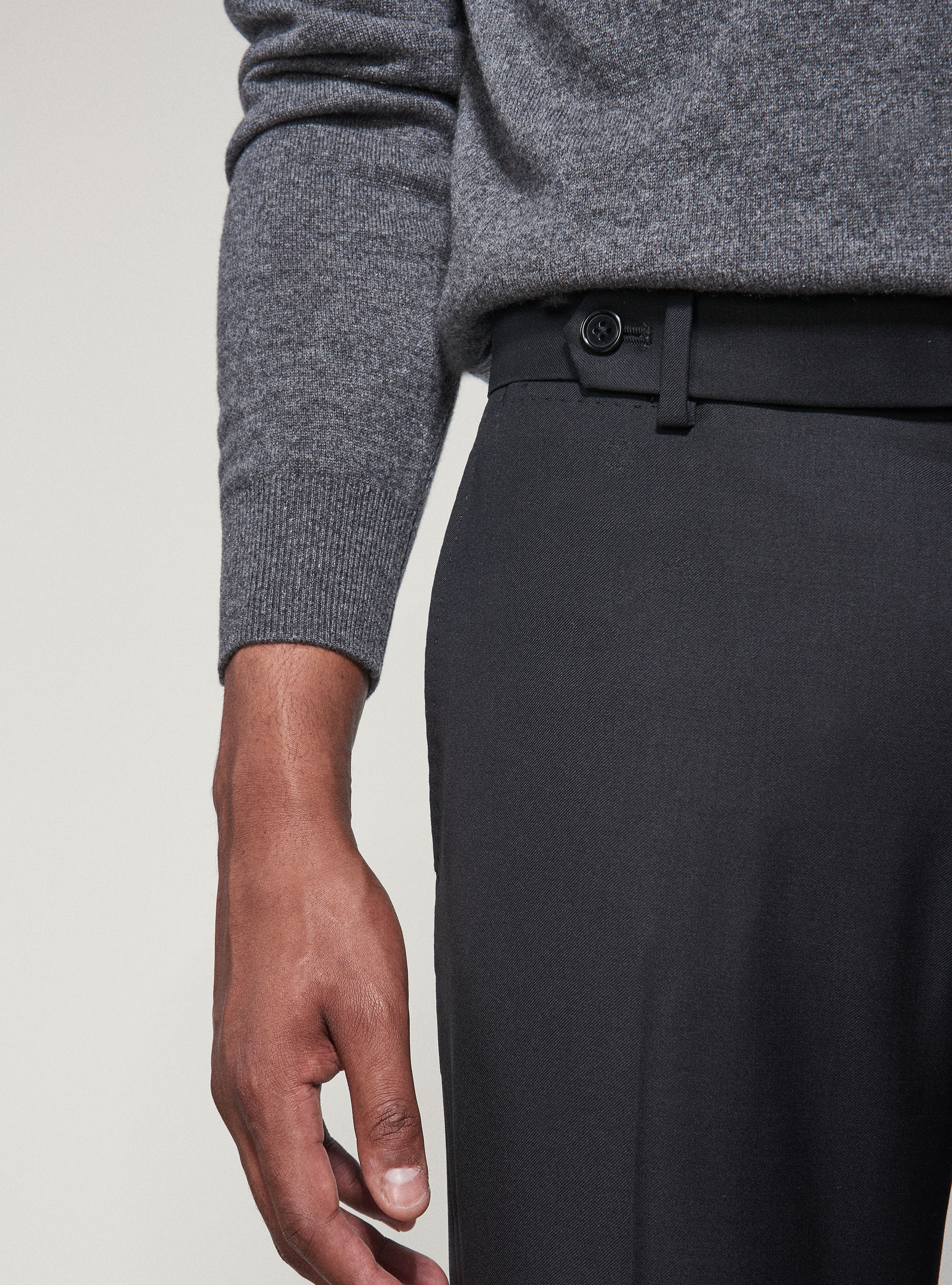 Fresh wool suit trousers, BLACK