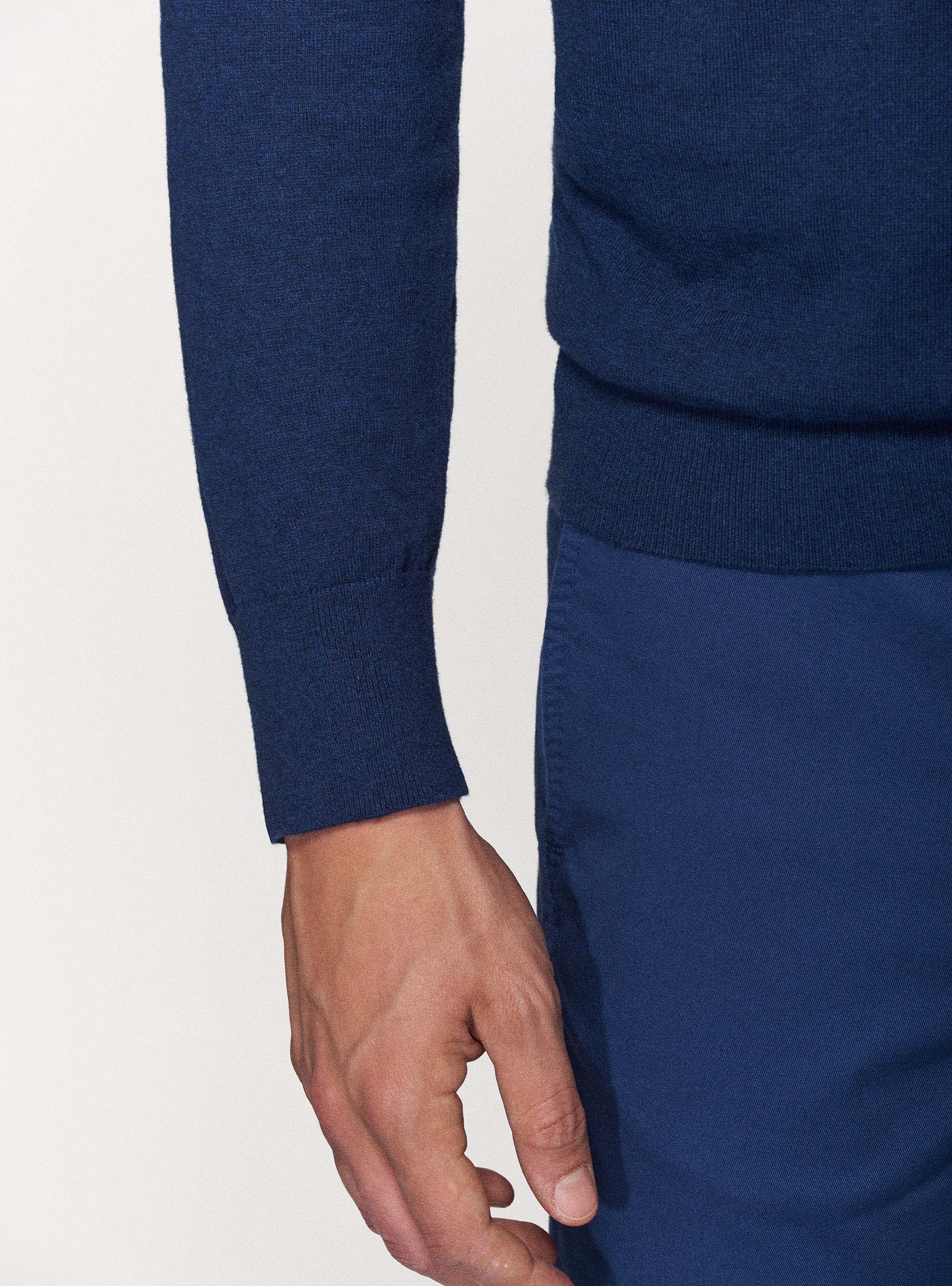 Maglia girocollo in cotone seta e cashmere, INCHIOSTRO