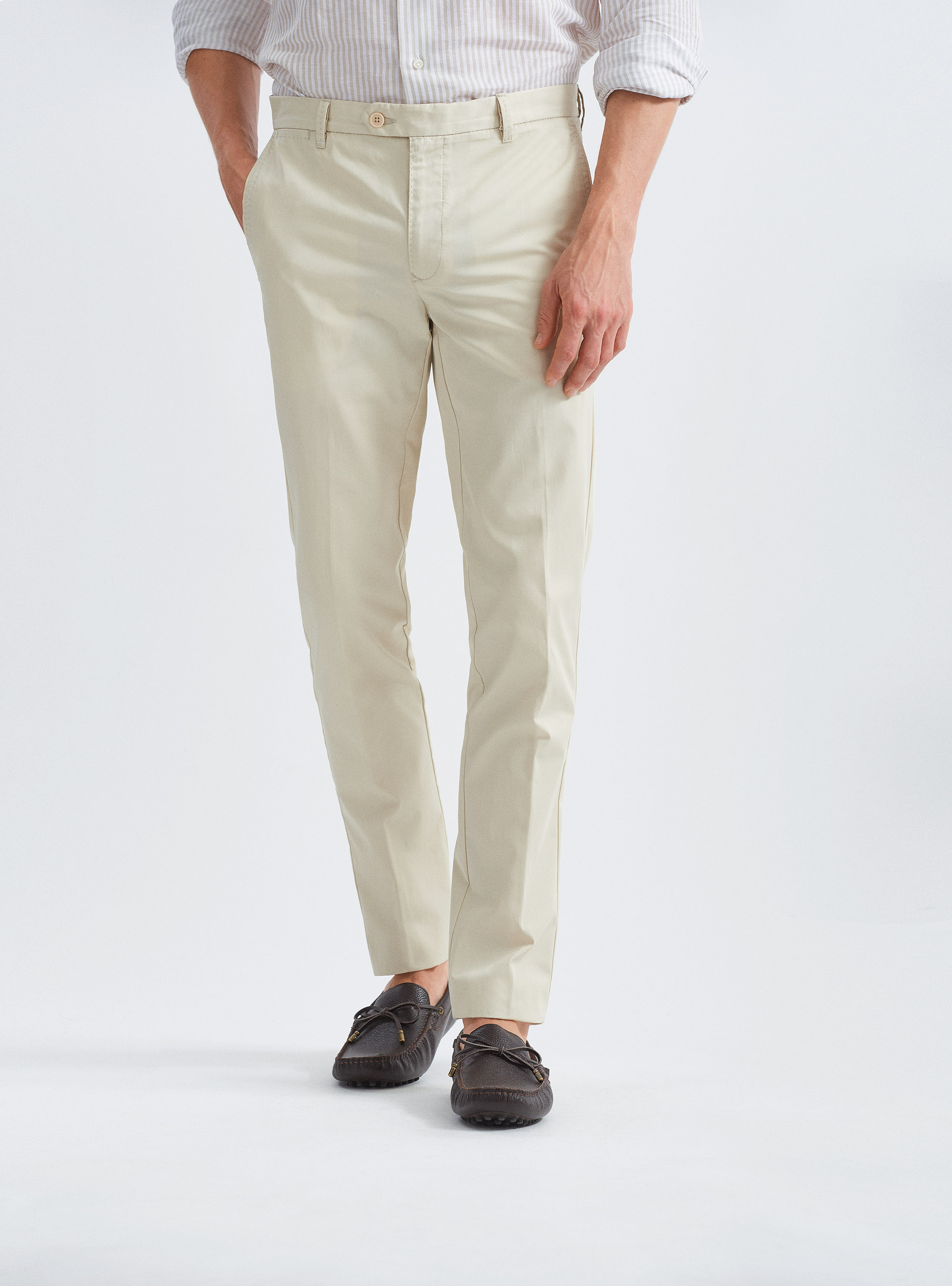 Lightweight cotton twill chino trousers