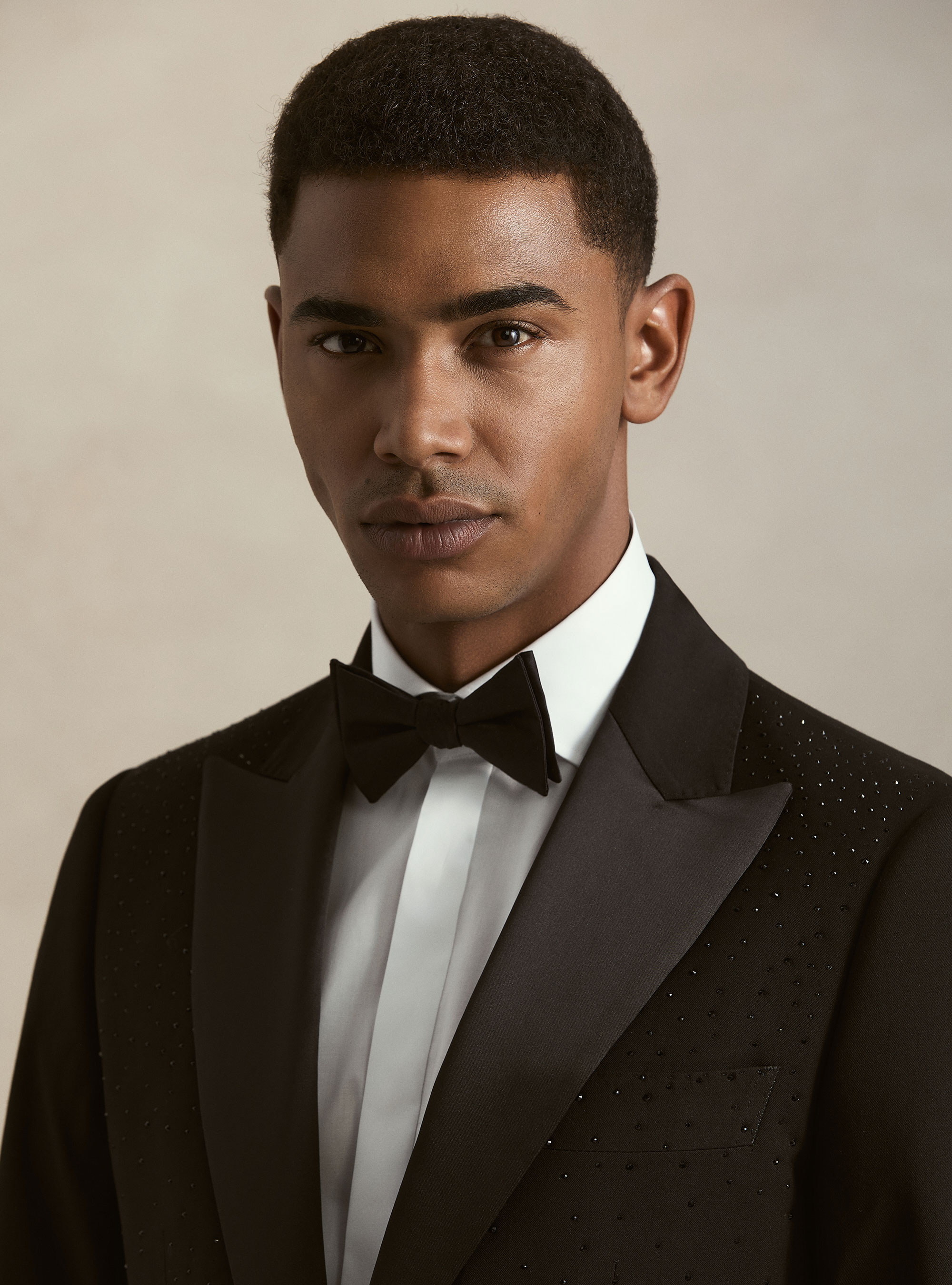 Black glitter tuxedo blazer, BLACK