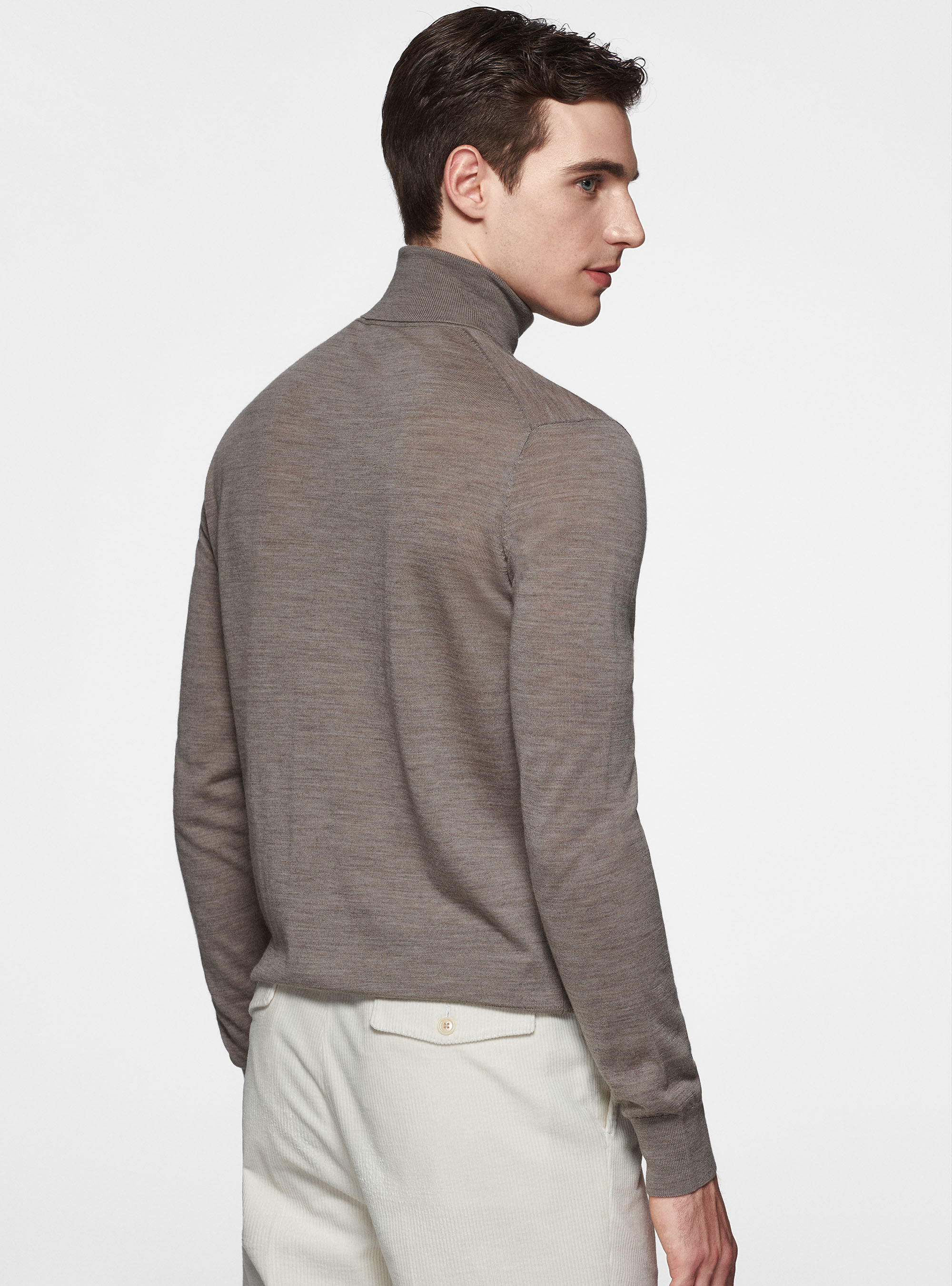 Dolcevita in pura lana merino extrafine, FANGO