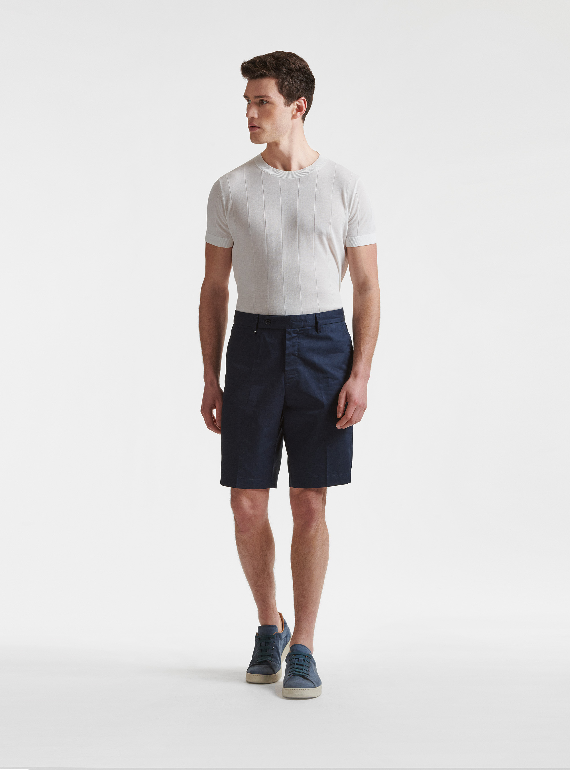 Lightweight twill shorts, NAVY BLUE